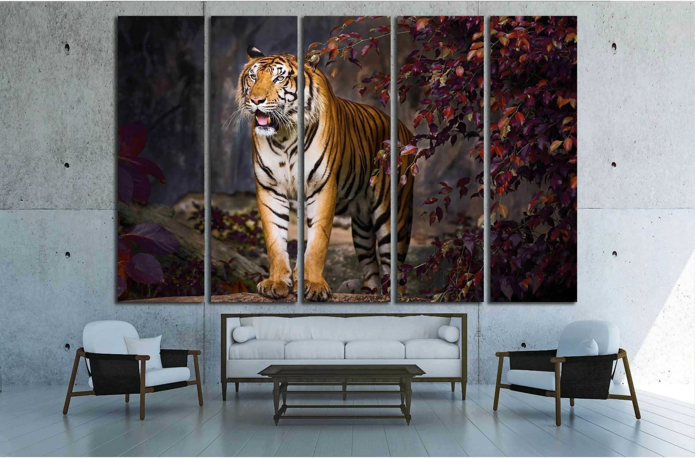 Tiger idle, at the zoo №2363 Ready to Hang Canvas Print - Zellart Canvas Prints ALL_Products, s-2363, Tiger