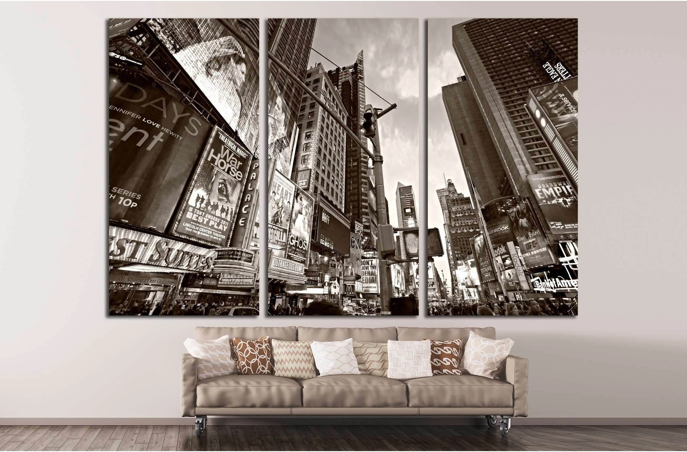 Times Square, Broadway Theaters and animated LED signs, Manhattan, New York City. USA. №2241 Ready to Hang Canvas Print - Zellart Canvas Prints 0_NY_ART, ALL_Products, s-2241