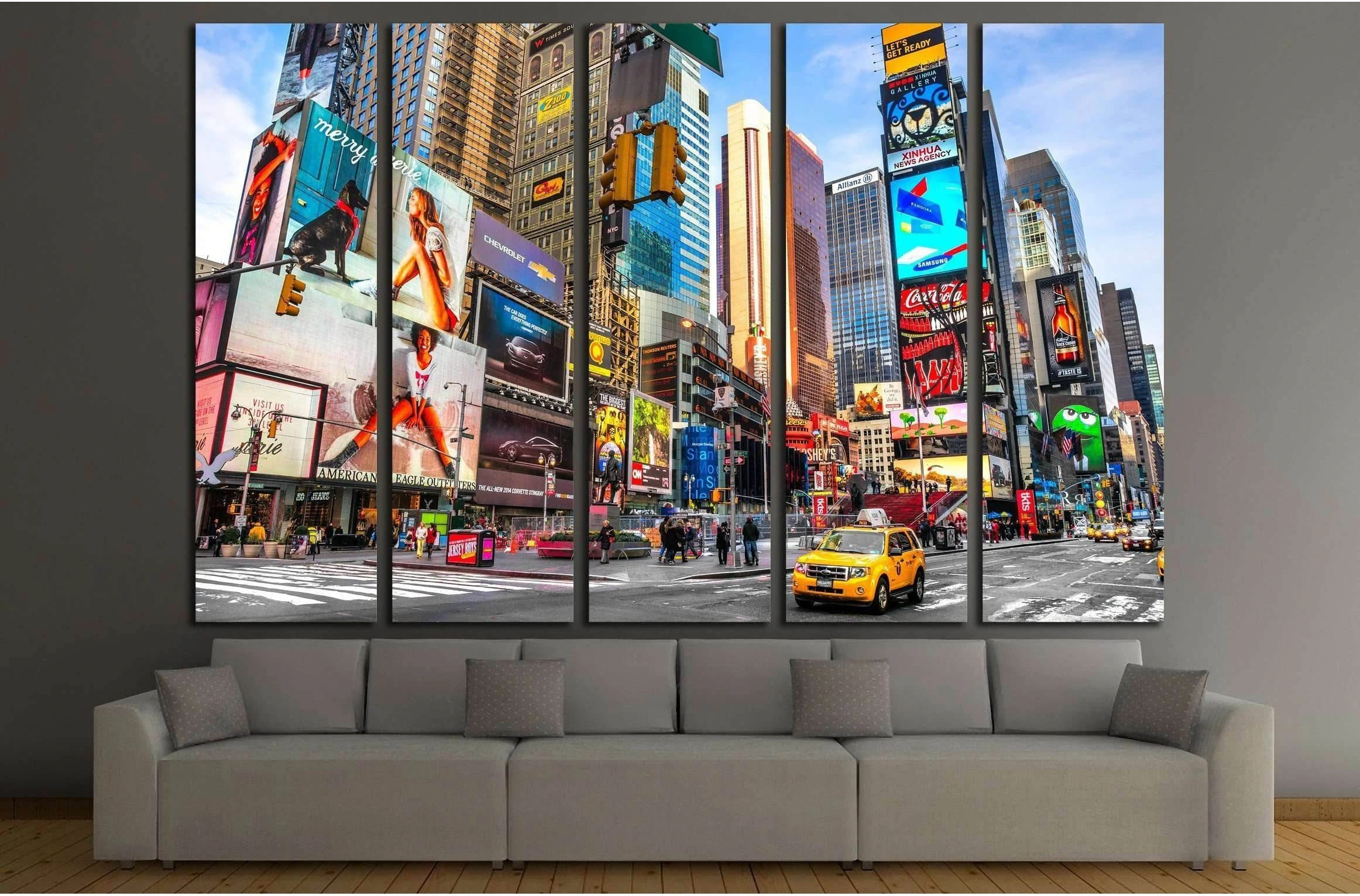 Times Square, Manhattan, New York City №2287 Ready to Hang Canvas Print - Zellart Canvas Prints 0_NY_ART, ALL_Products, s-2287