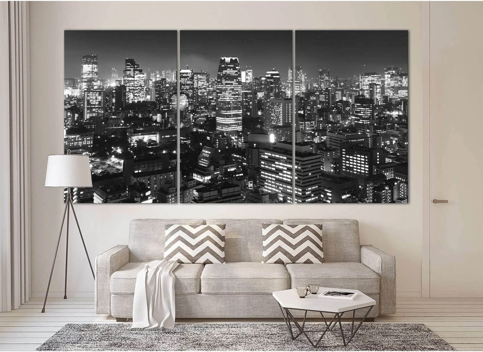 Tokyo Panorama №3021 Ready to Hang Canvas Print - Zellart Canvas Prints ALL_Products, z-3021