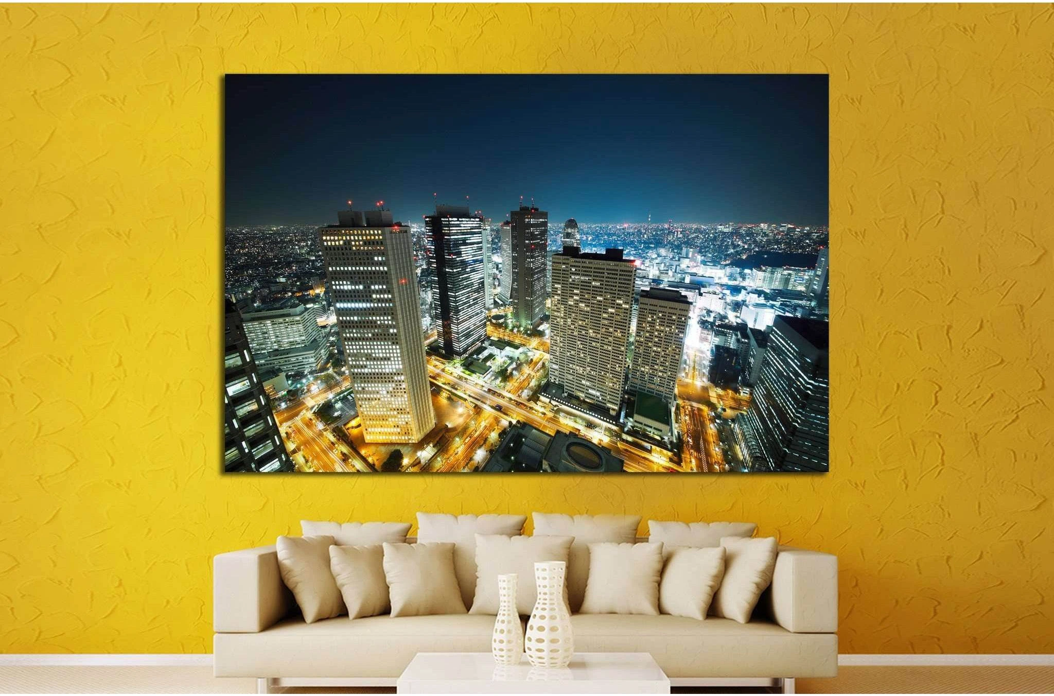 Tokyo Skyline №1154 Ready to Hang Canvas Print - Zellart Canvas Prints ALL_Products, s-1154