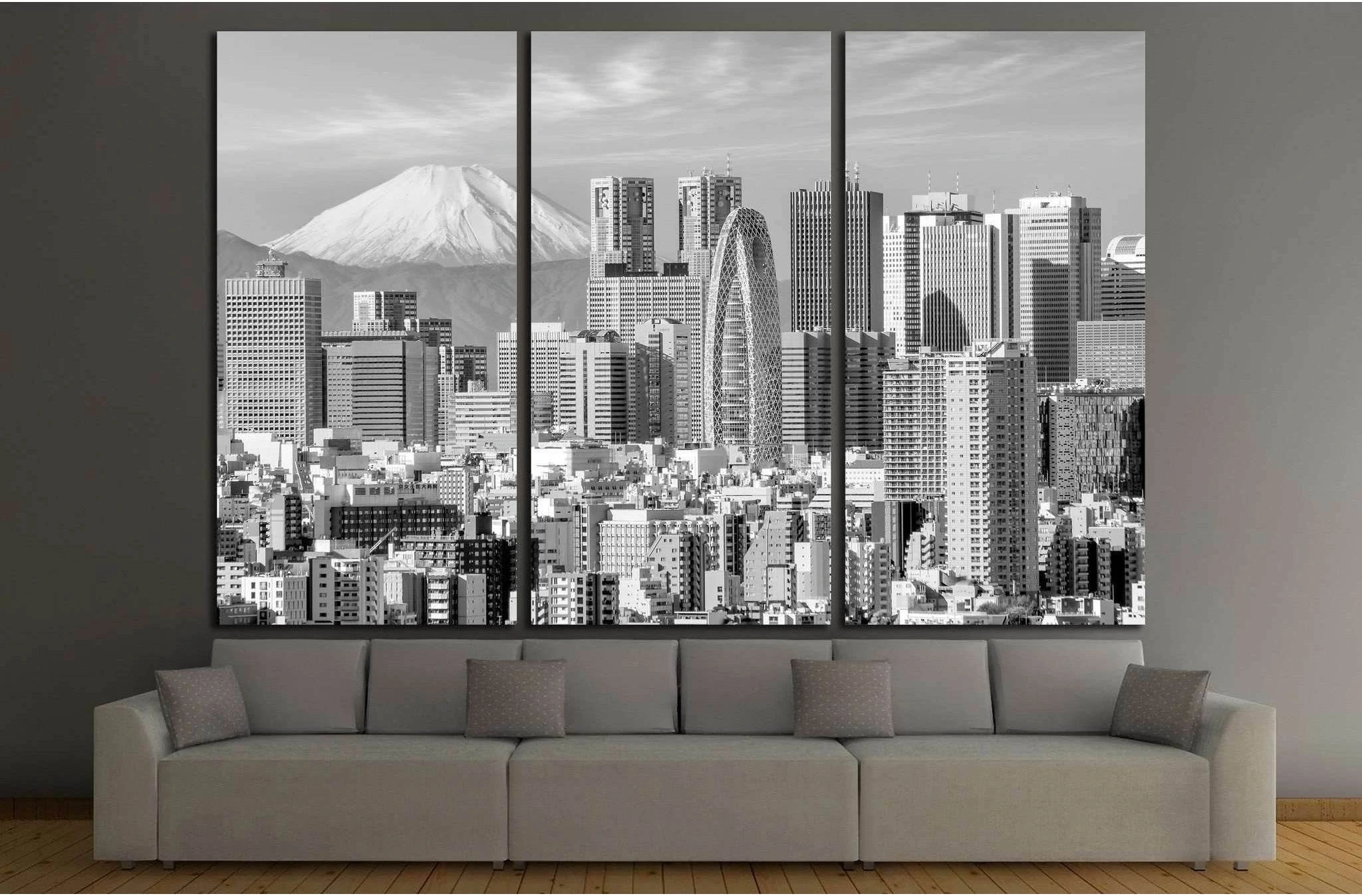 Tokyo skyline and Mountain fuji in Japan №1280 Ready to Hang Canvas Print - Zellart Canvas Prints ALL_Products, s-1280