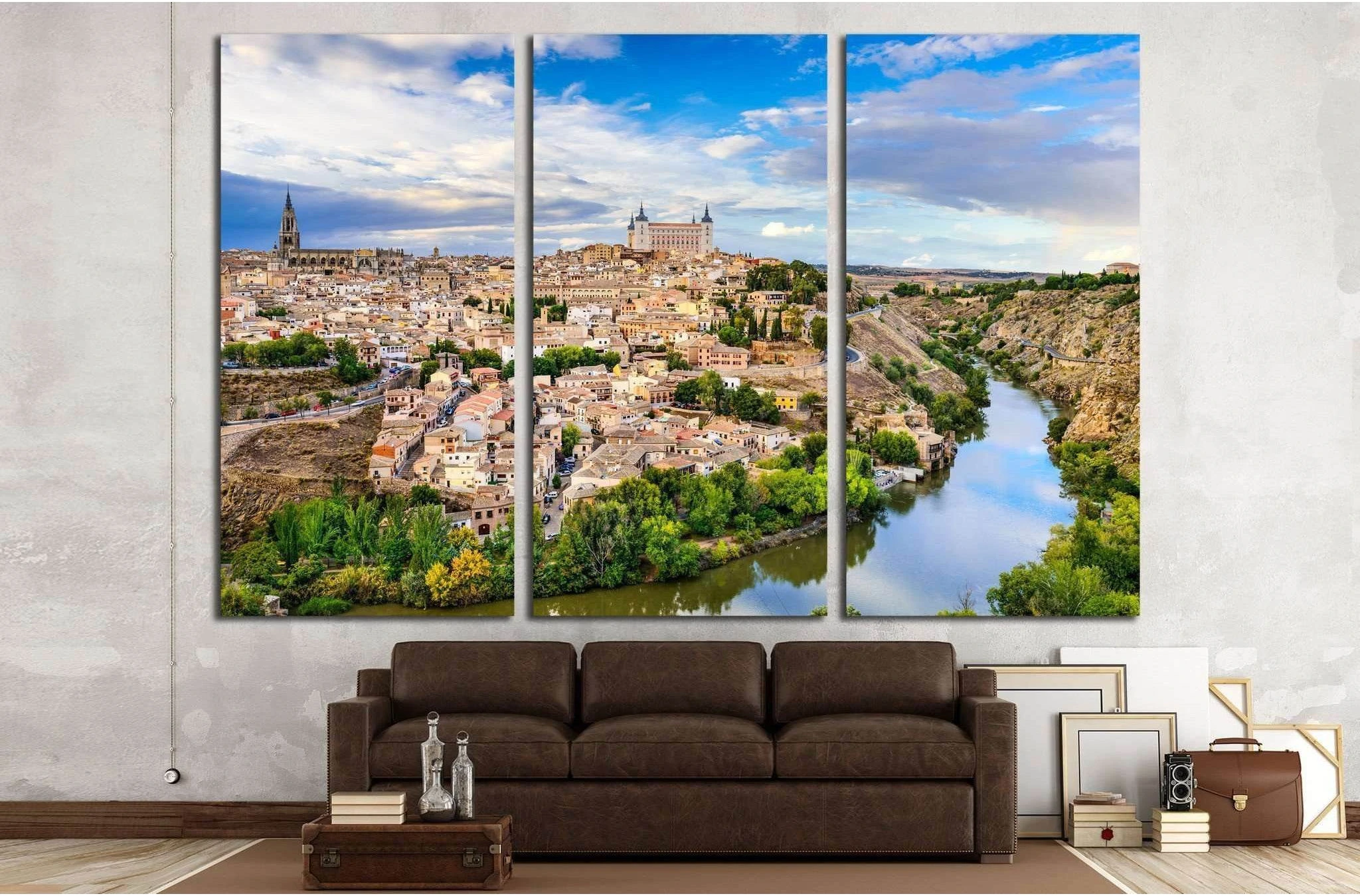 Toledo, Spain old town city skyline №2061 Ready to Hang Canvas Print - Zellart Canvas Prints ALL_Products, s-2061