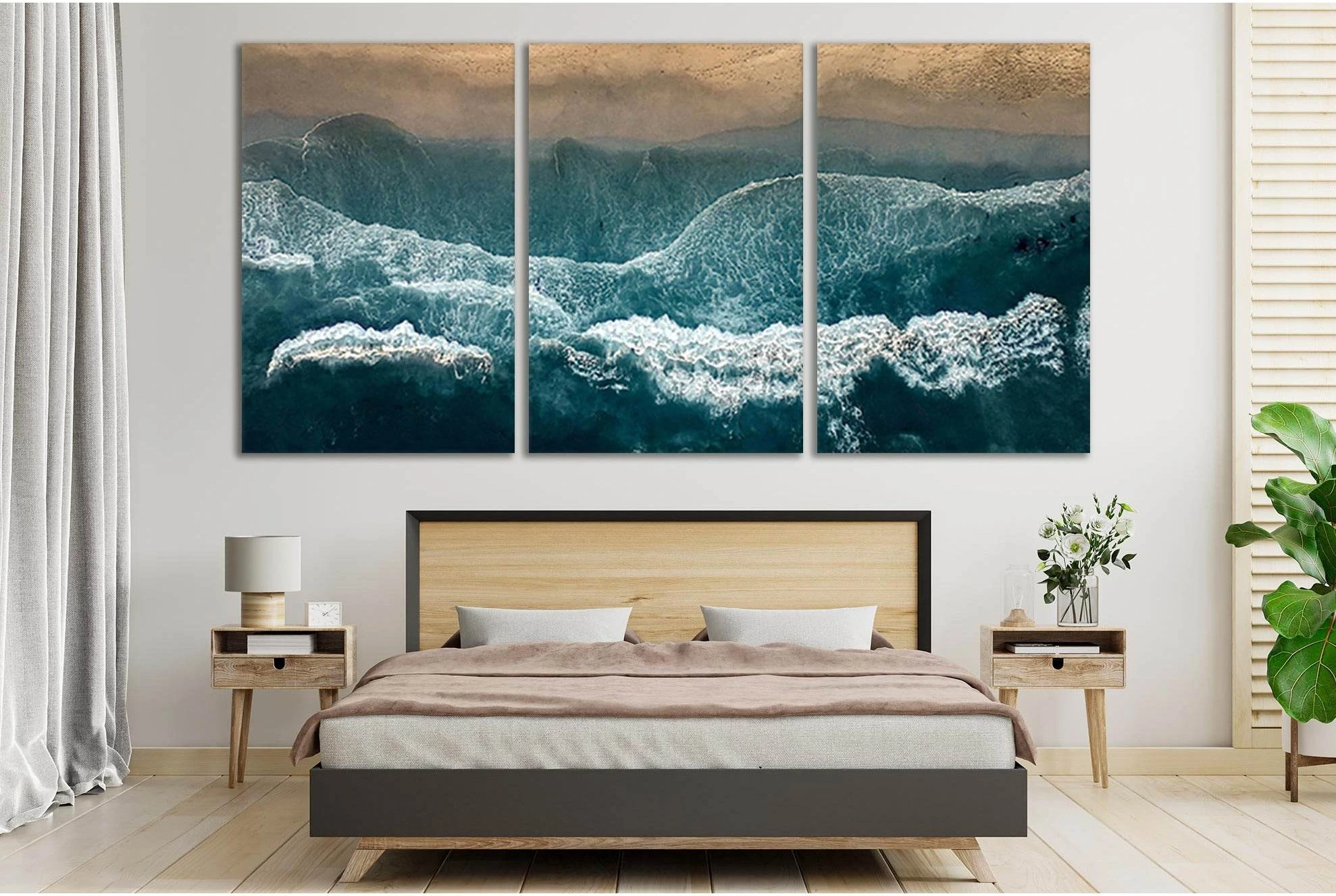 Top View Of The Surf №SL96 Ready to Hang Canvas Print - Zellart Canvas Prints 0new, ALL_Products, Beach Ocean & Waves