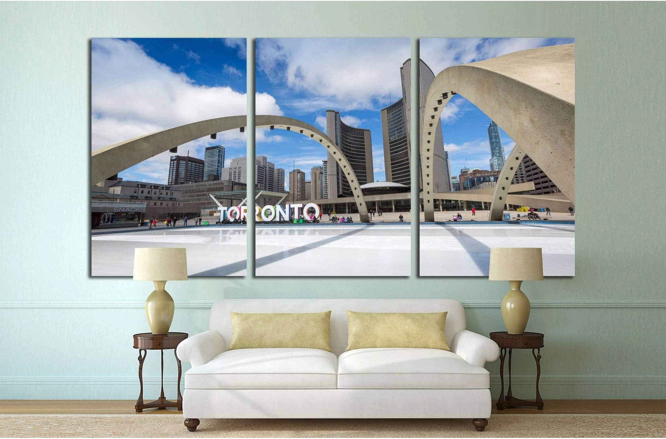Toronto City Hall and Nathan Phillips Squar №2071 Ready to Hang Canvas Print - Zellart Canvas Prints ALL_Products, s-2071