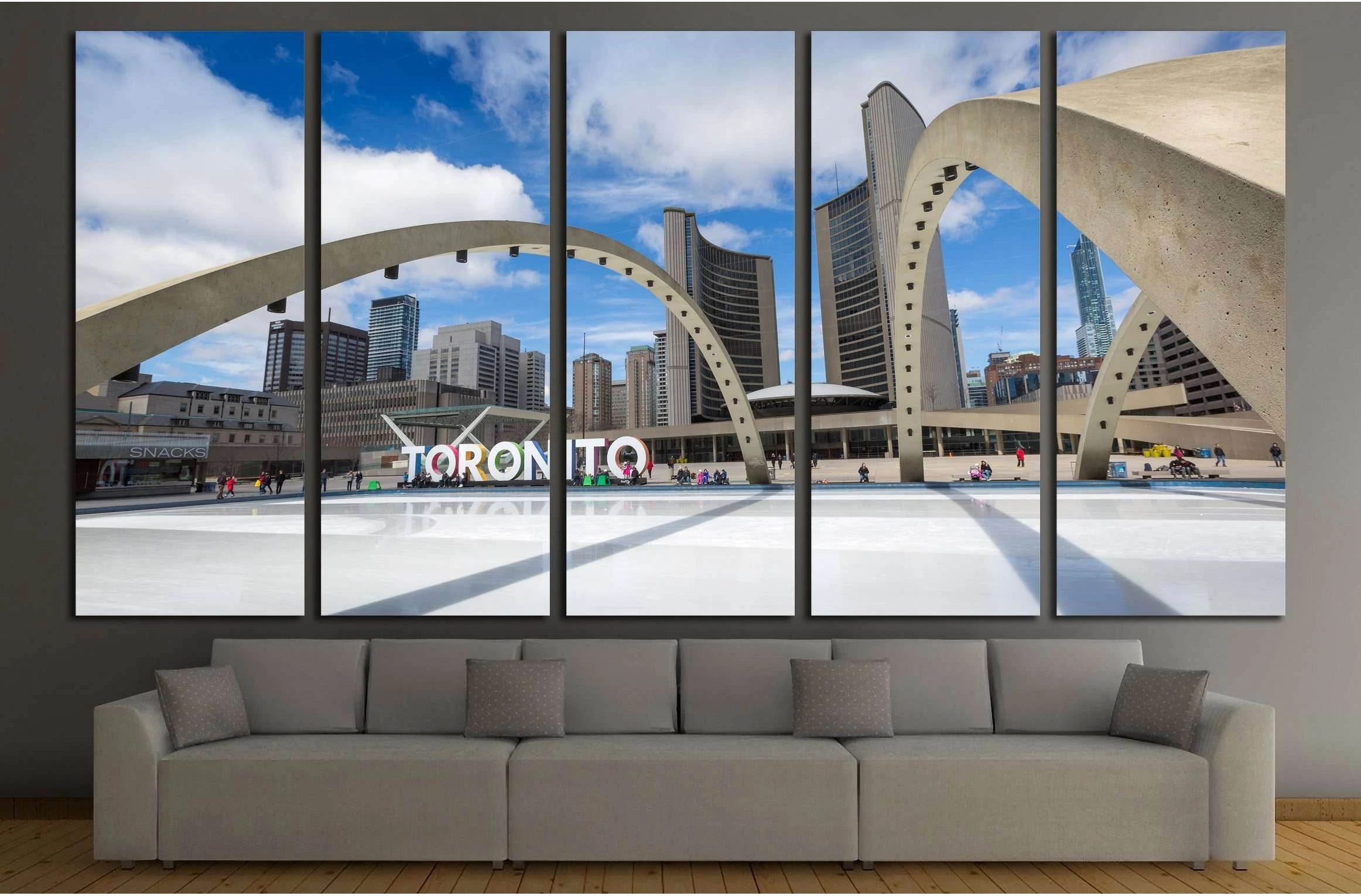 Toronto City Hall and Nathan Phillips Squar №2071 Ready to Hang Canvas Print - Zellart Canvas Prints ALL_Products, s-2071