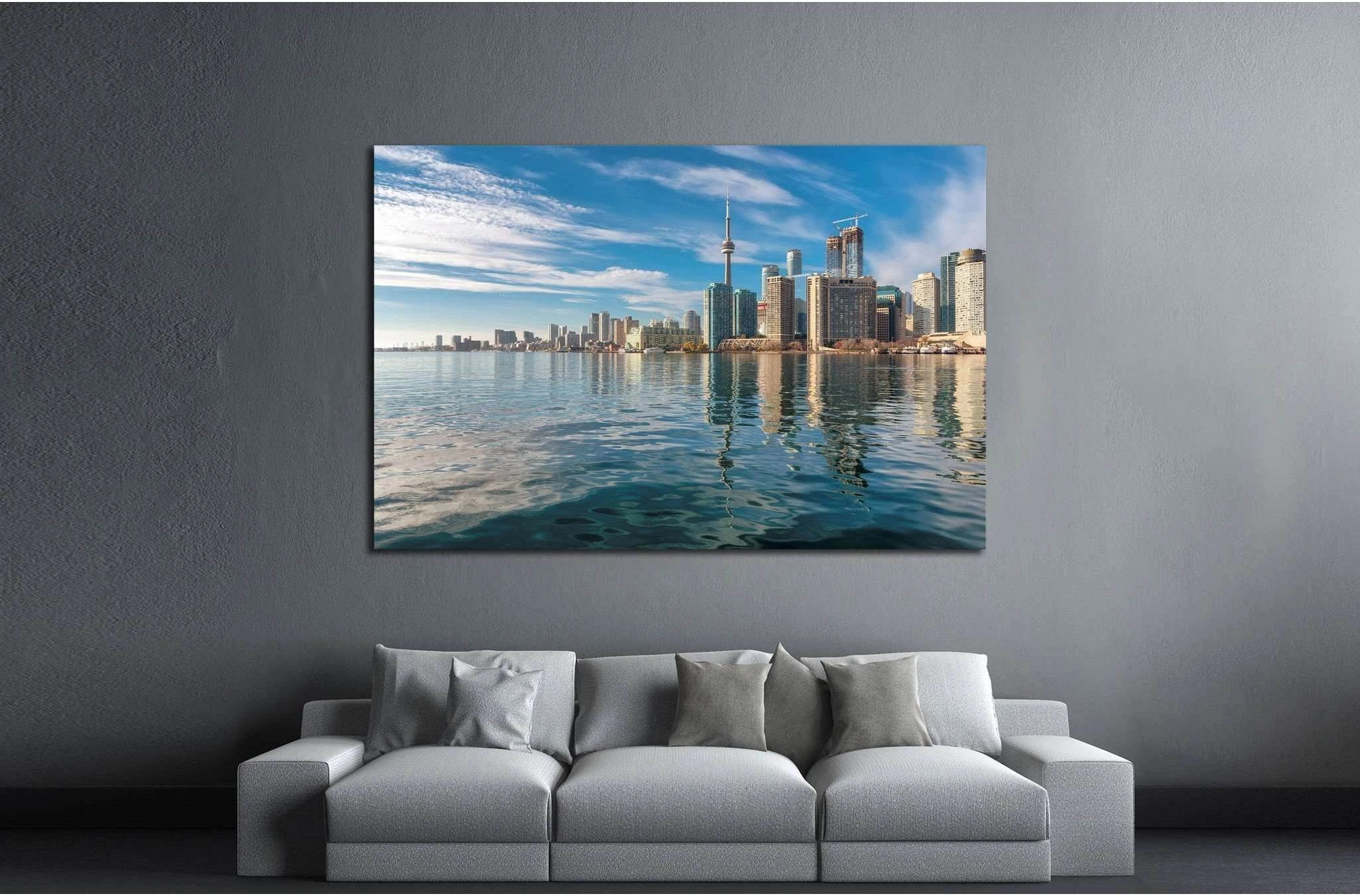 Toronto city skyline and reflection in the lake at sunset, Ontario, Canada №2012 Ready to Hang Canvas Print - Zellart Canvas Prints ALL_Products, s-2012