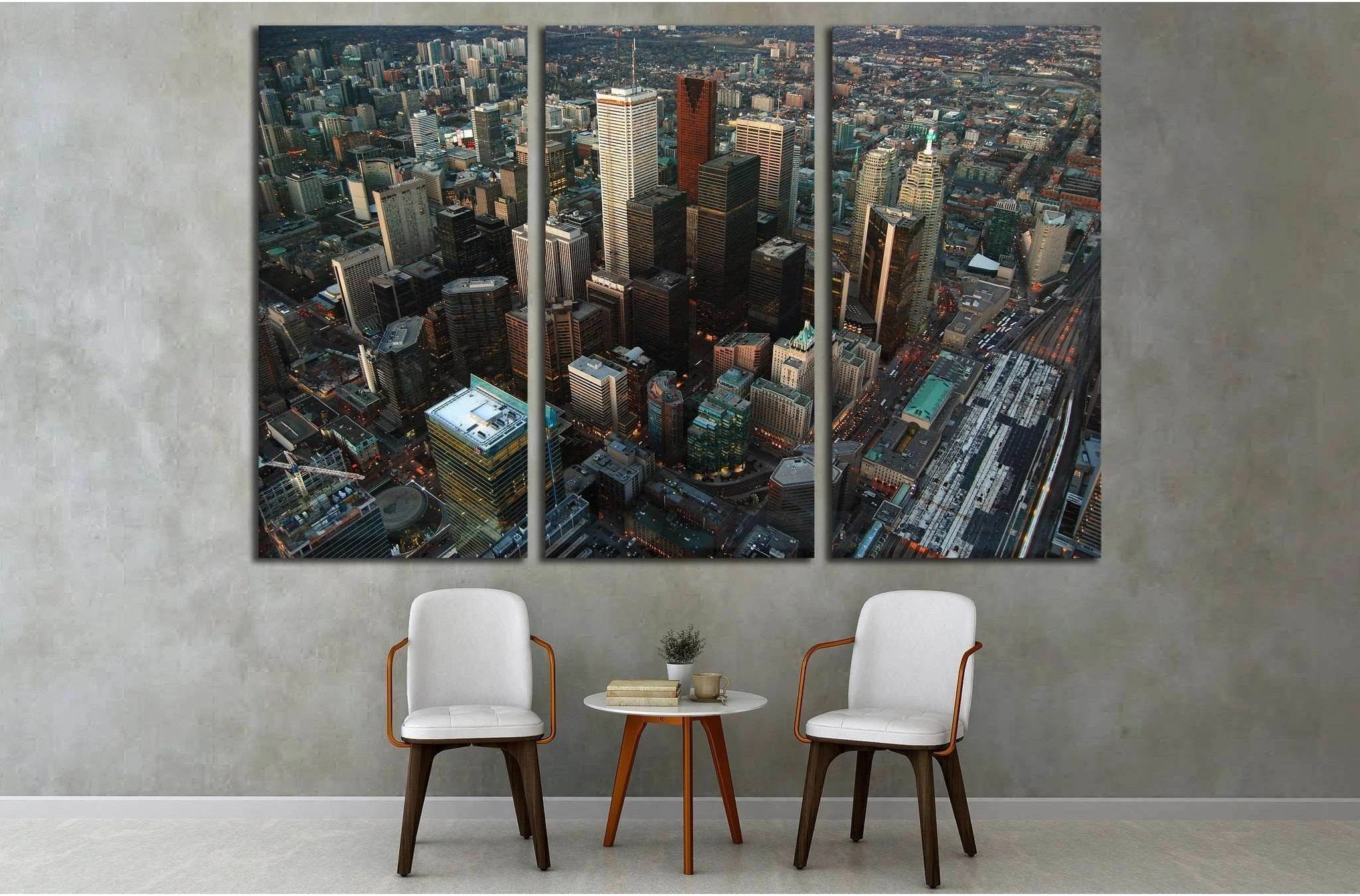 Toronto Skyline and Skyscrapers, view from CN tower, Toronto, Ontario, Canada №2019 Ready to Hang Canvas Print - Zellart Canvas Prints ALL_Products, s-2019