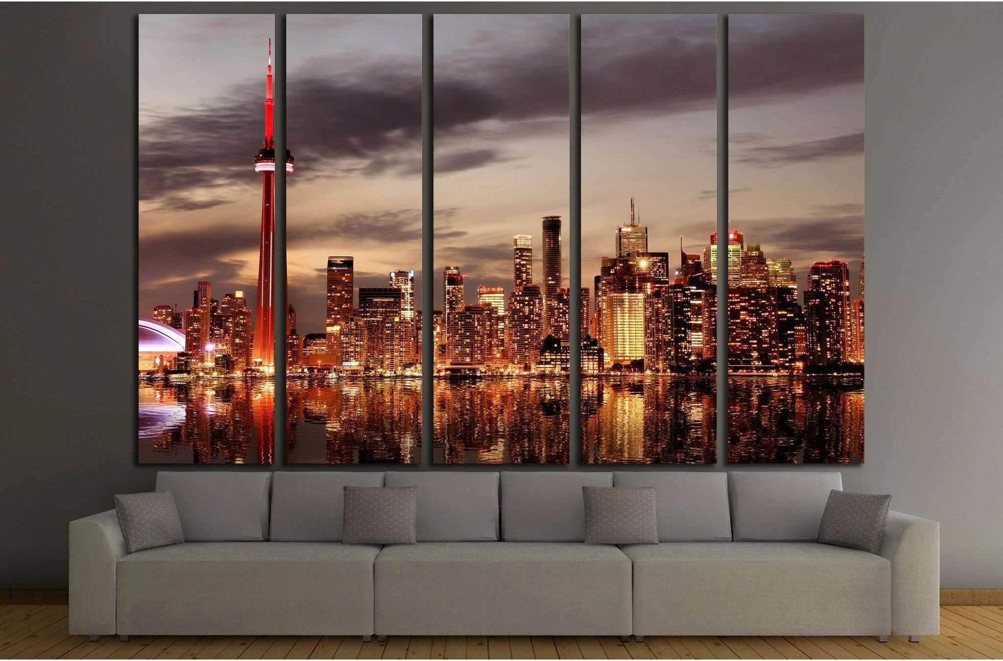 Toronto Skyline at sunset, Ontario, Canada №2069 Ready to Hang Canvas Print - Zellart Canvas Prints ALL_Products, s-2069