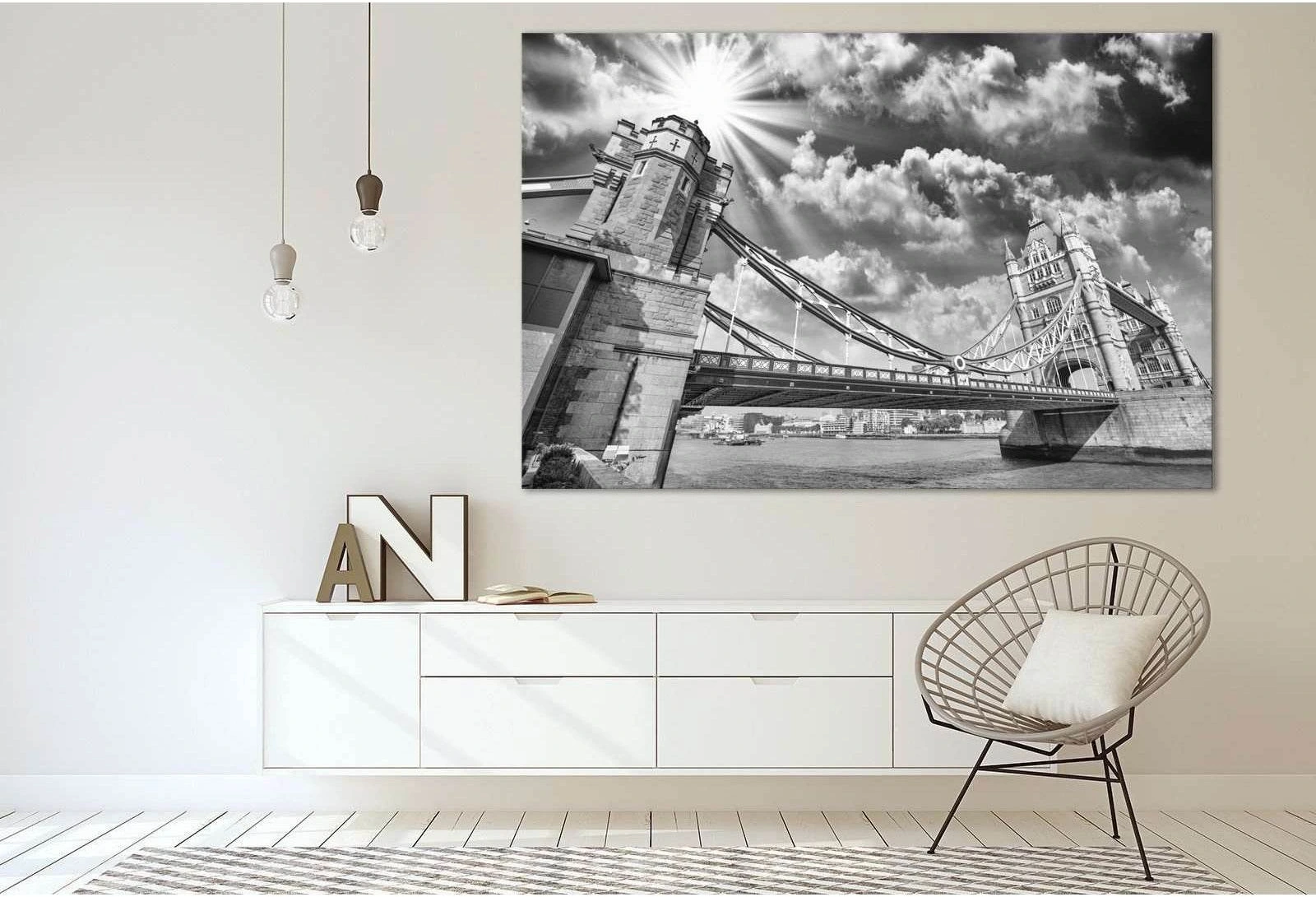 Tower Bridge №3007 Ready to Hang Canvas Print - Zellart Canvas Prints ALL_Products, z-3007
