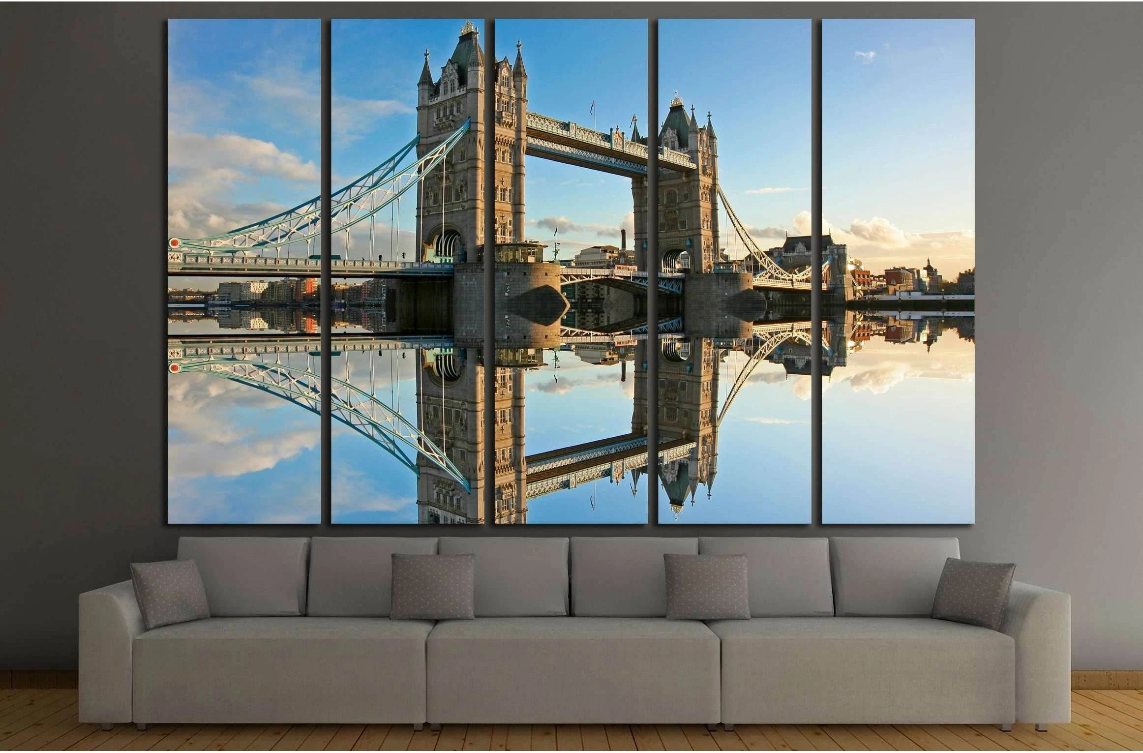 Tower Bridge at sunset №2581 Ready to Hang Canvas Print - Zellart Canvas Prints ALL_Products, s-2581