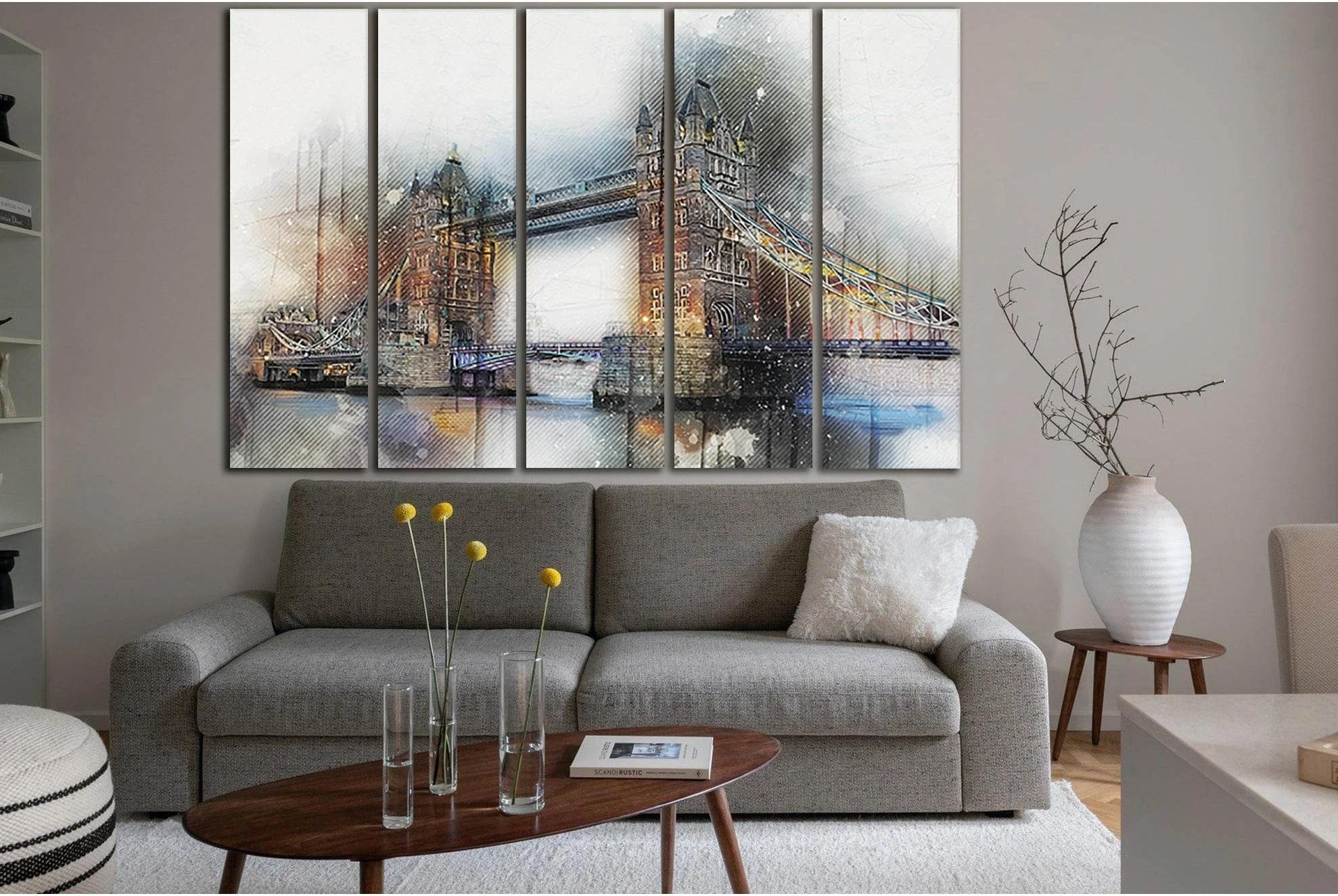 Tower Bridge In London №SL1122 Ready to Hang Canvas Print - Zellart Canvas Prints 0new, ALL_Products, Bridges Wall Art