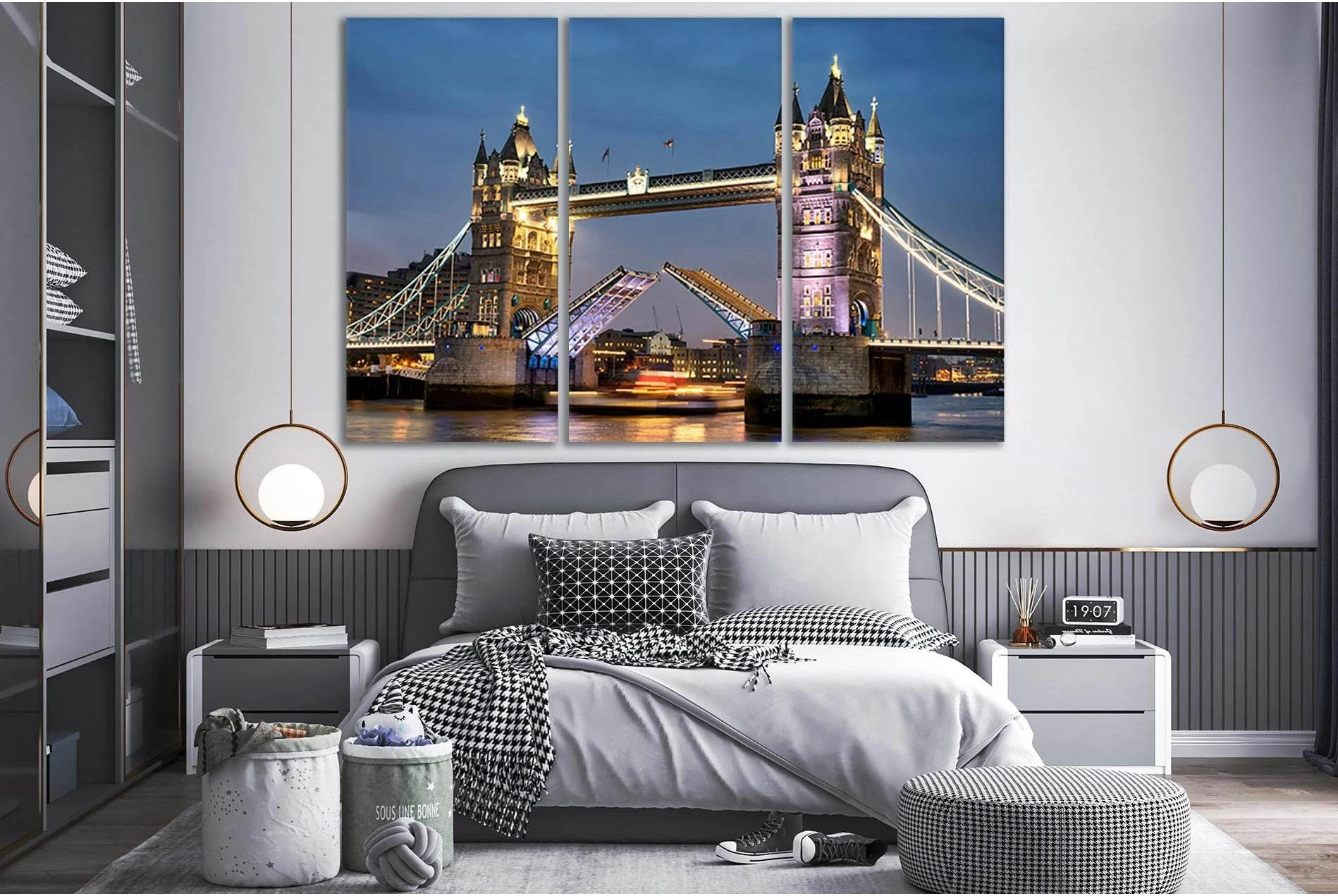 Tower Bridge London №SL1102 Ready to Hang Canvas Print - Zellart Canvas Prints 0new, ALL_Products, Bridges Wall Art