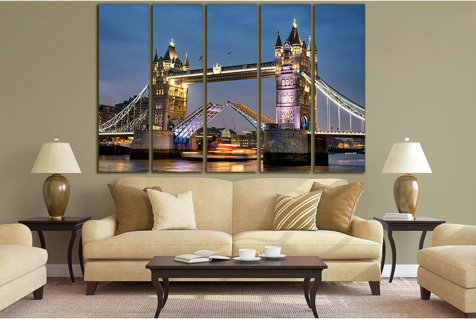 Tower Bridge London №SL1102 Ready to Hang Canvas Print - Zellart Canvas Prints 0new, ALL_Products, Bridges Wall Art