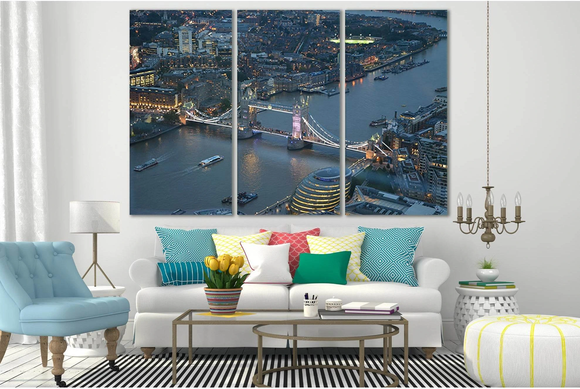 Tower Bridge Of London №SL322 Ready to Hang Canvas Print - Zellart Canvas Prints 0new, ALL_Products, Cityscapes & Skylines
