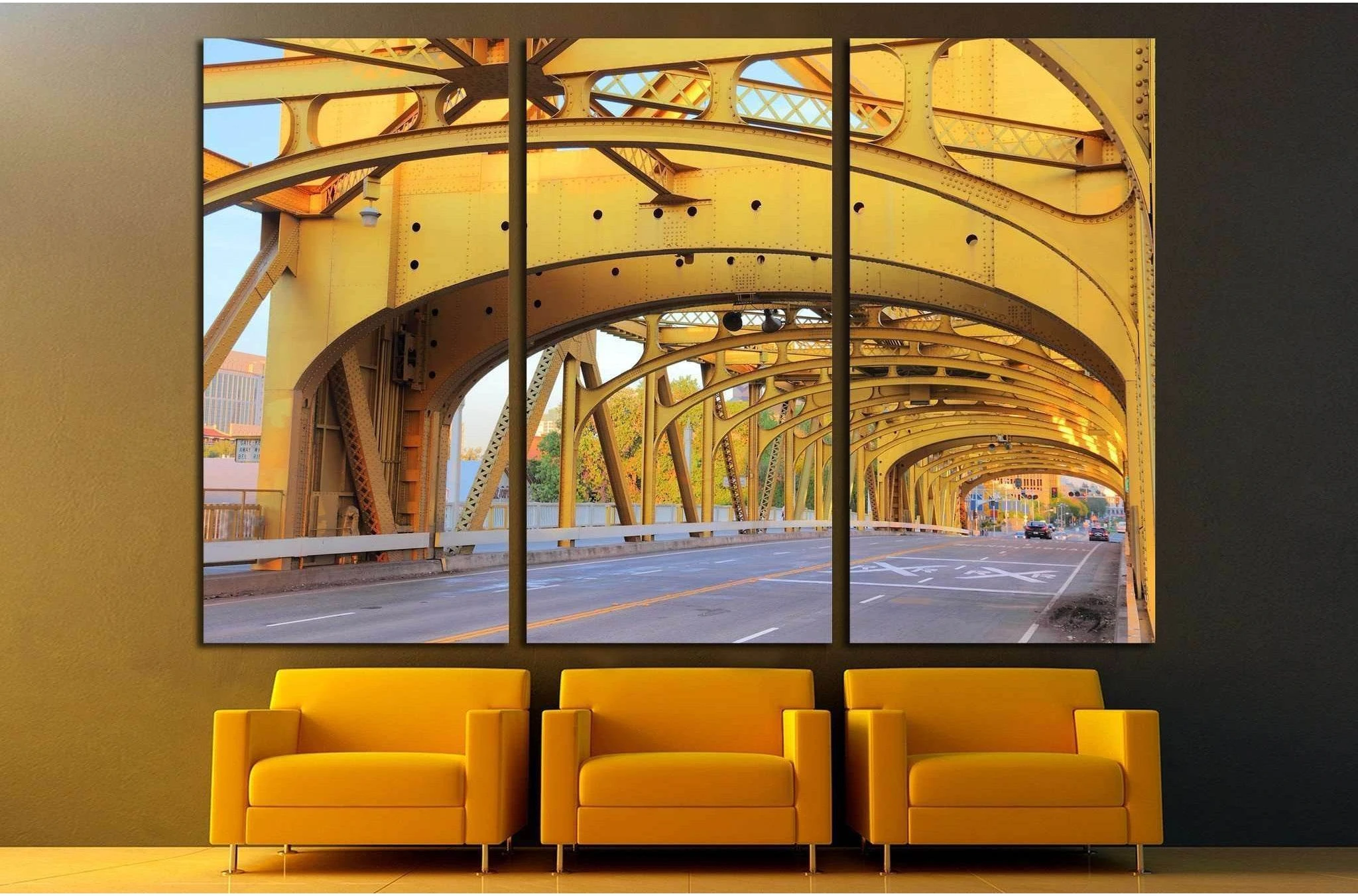 Tower Bridge, Sacramento, California, United States №1647 Ready to Hang Canvas Print - Zellart Canvas Prints ALL_Products, s-1647