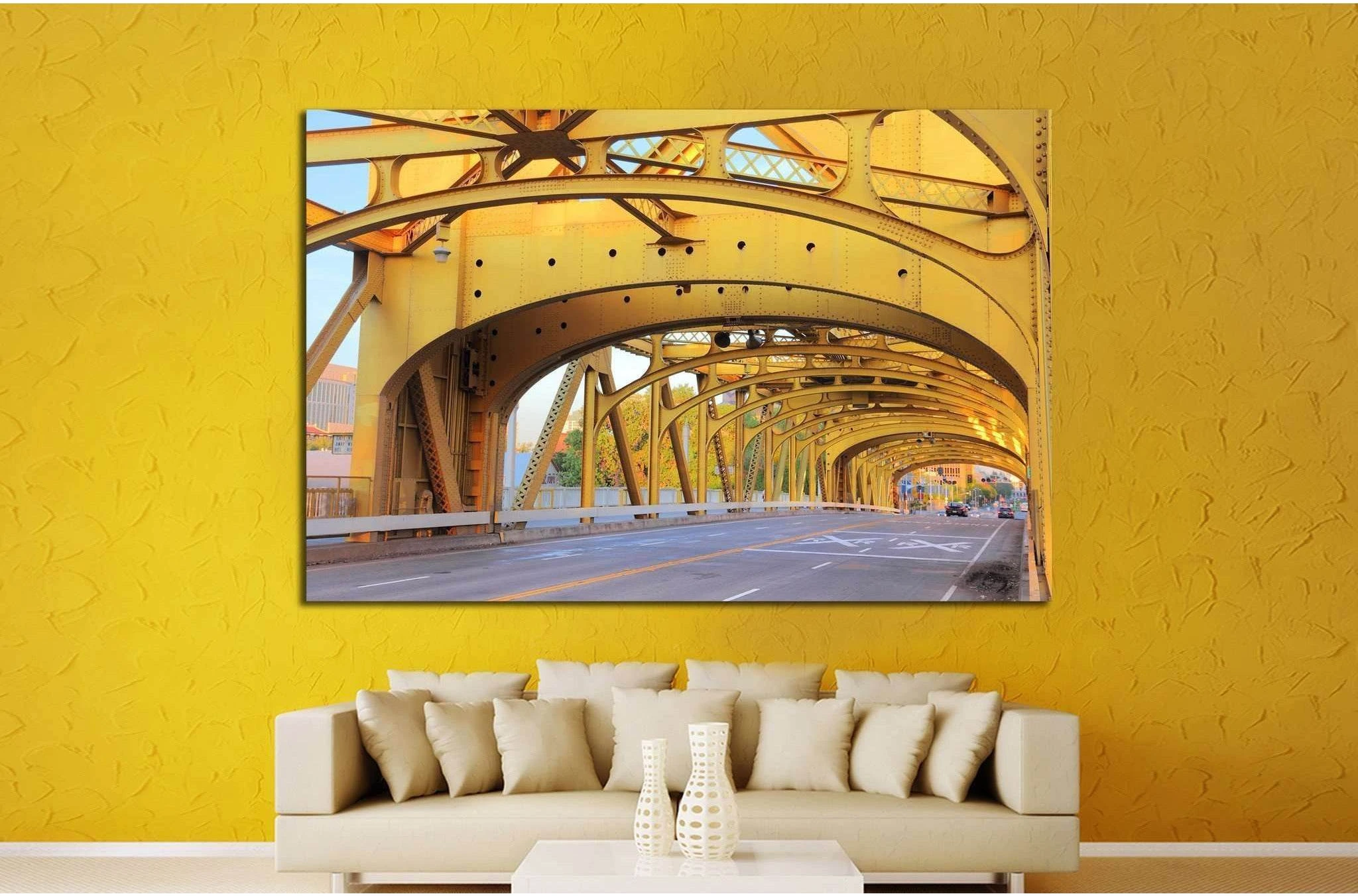 Tower Bridge, Sacramento, California, United States №1647 Ready to Hang Canvas Print - Zellart Canvas Prints ALL_Products, s-1647