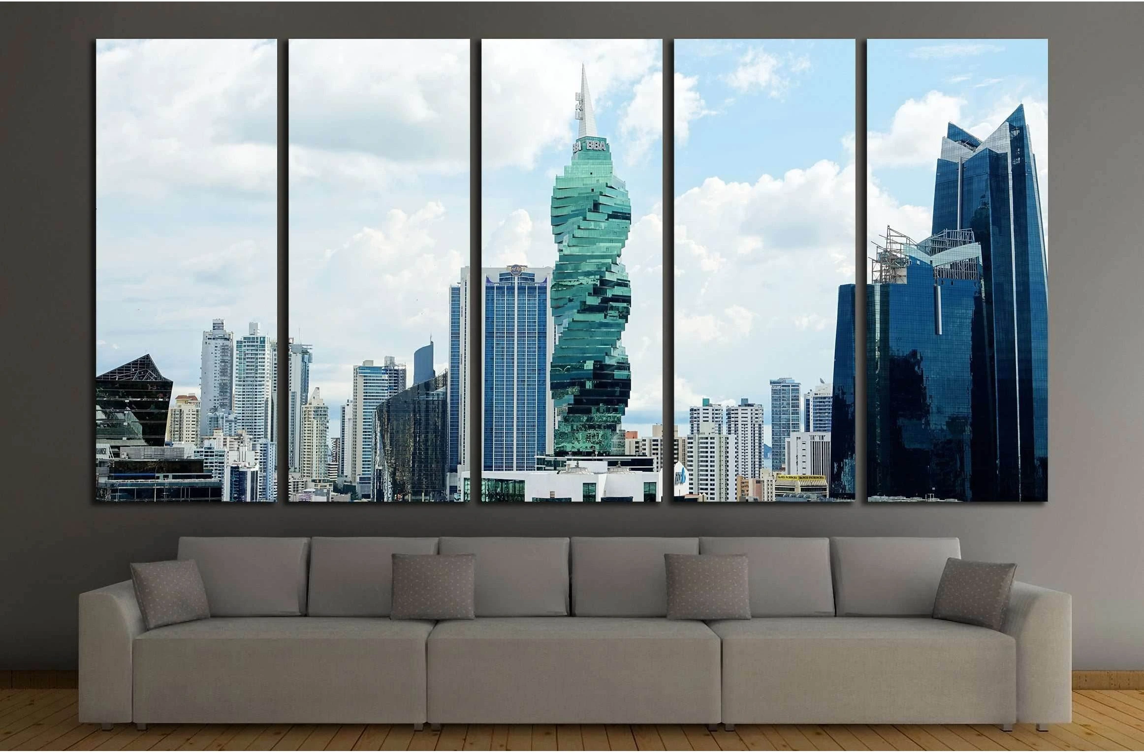 Tower is an office tower in Panama City №2402 Ready to Hang Canvas Print - Zellart Canvas Prints ALL_Products, s-2402