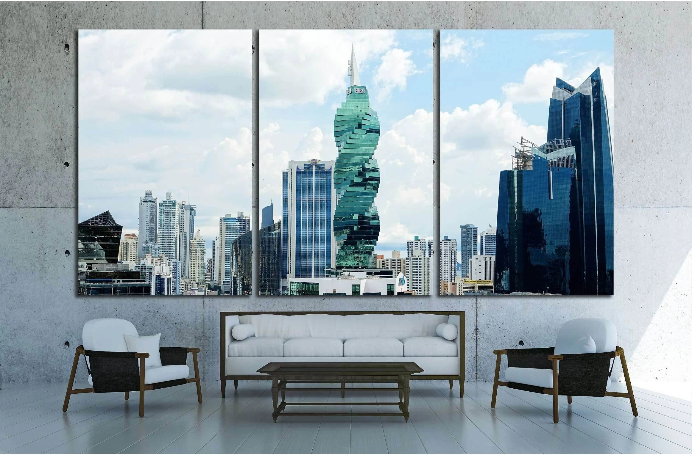 Tower is an office tower in Panama City №2402 Ready to Hang Canvas Print - Zellart Canvas Prints ALL_Products, s-2402