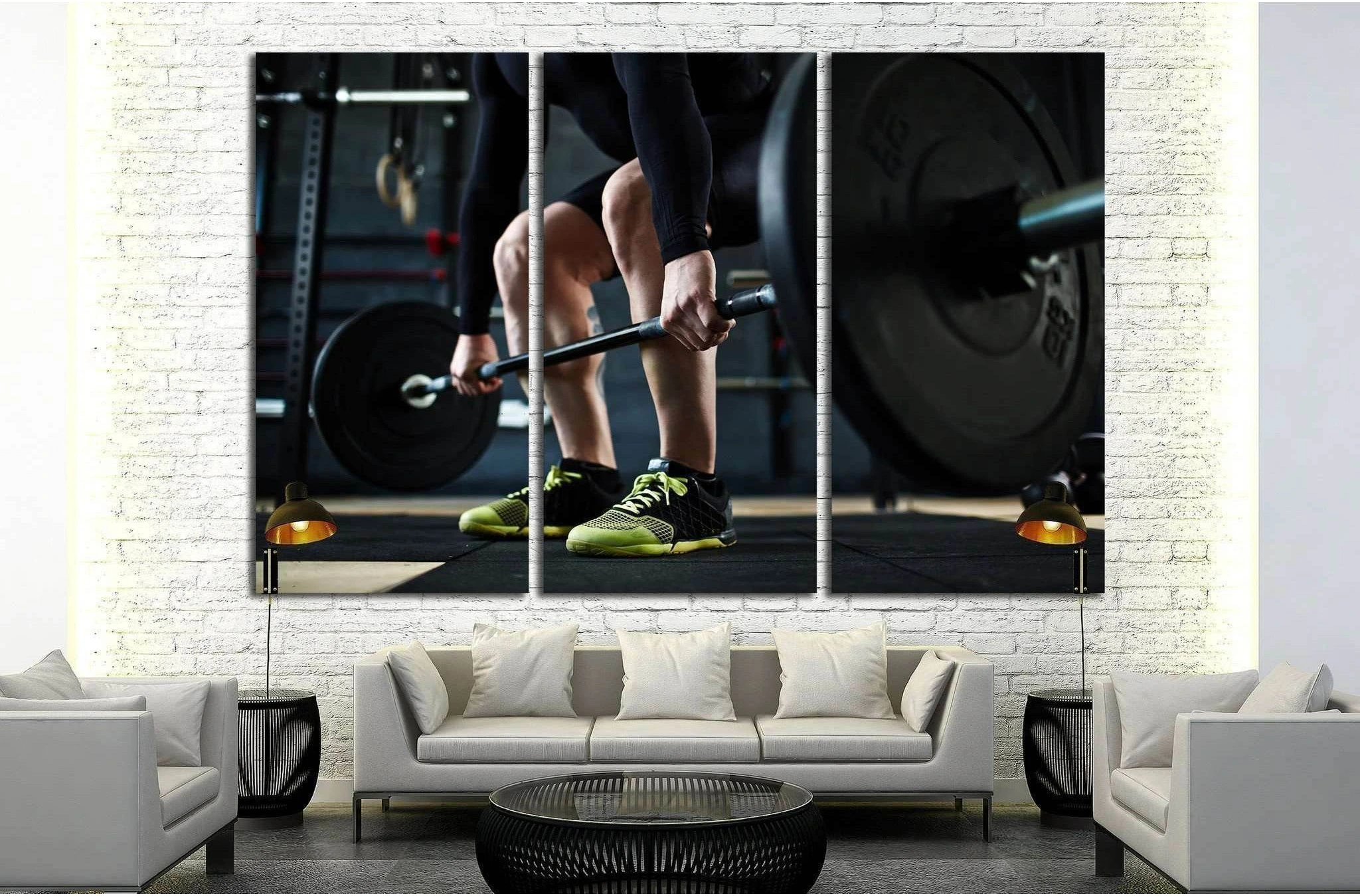 Training with barbell №1383 Ready to Hang Canvas Print - Zellart Canvas Prints ALL_Products, s-1383