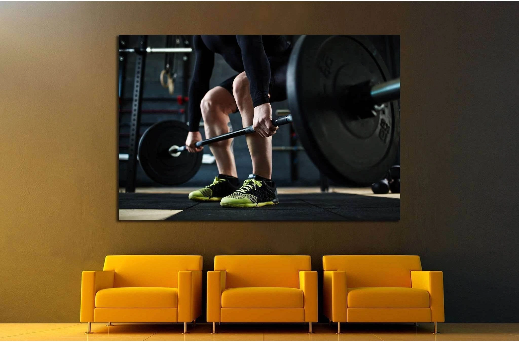 Training with barbell №1383 Ready to Hang Canvas Print - Zellart Canvas Prints ALL_Products, s-1383