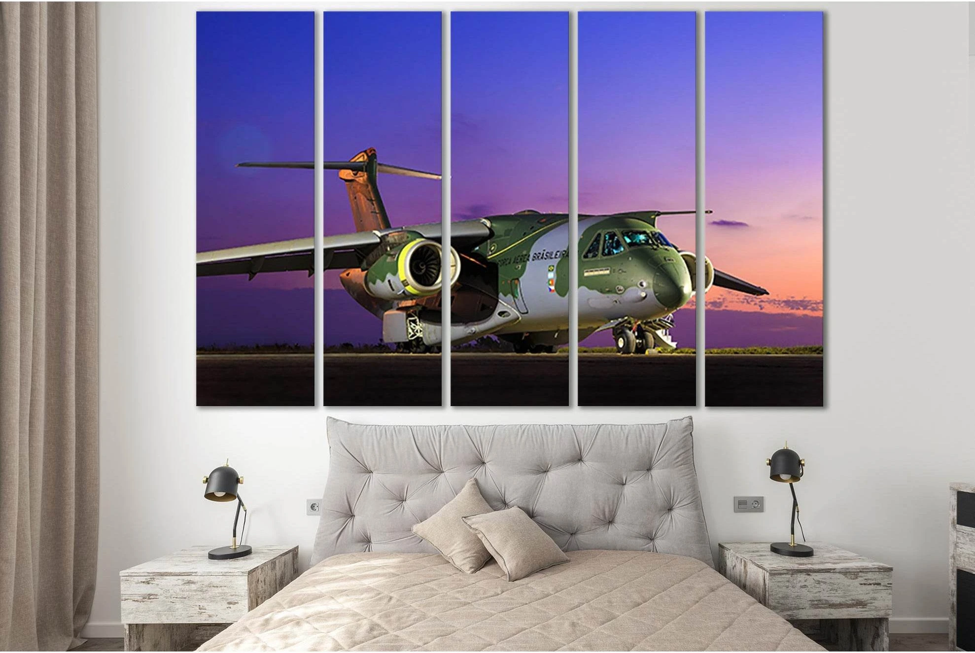 Transport Aircraft Embraer Kc 390 №SL1441 Ready to Hang Canvas Print - Zellart Canvas Prints 0new, ALL_Products, Engine
