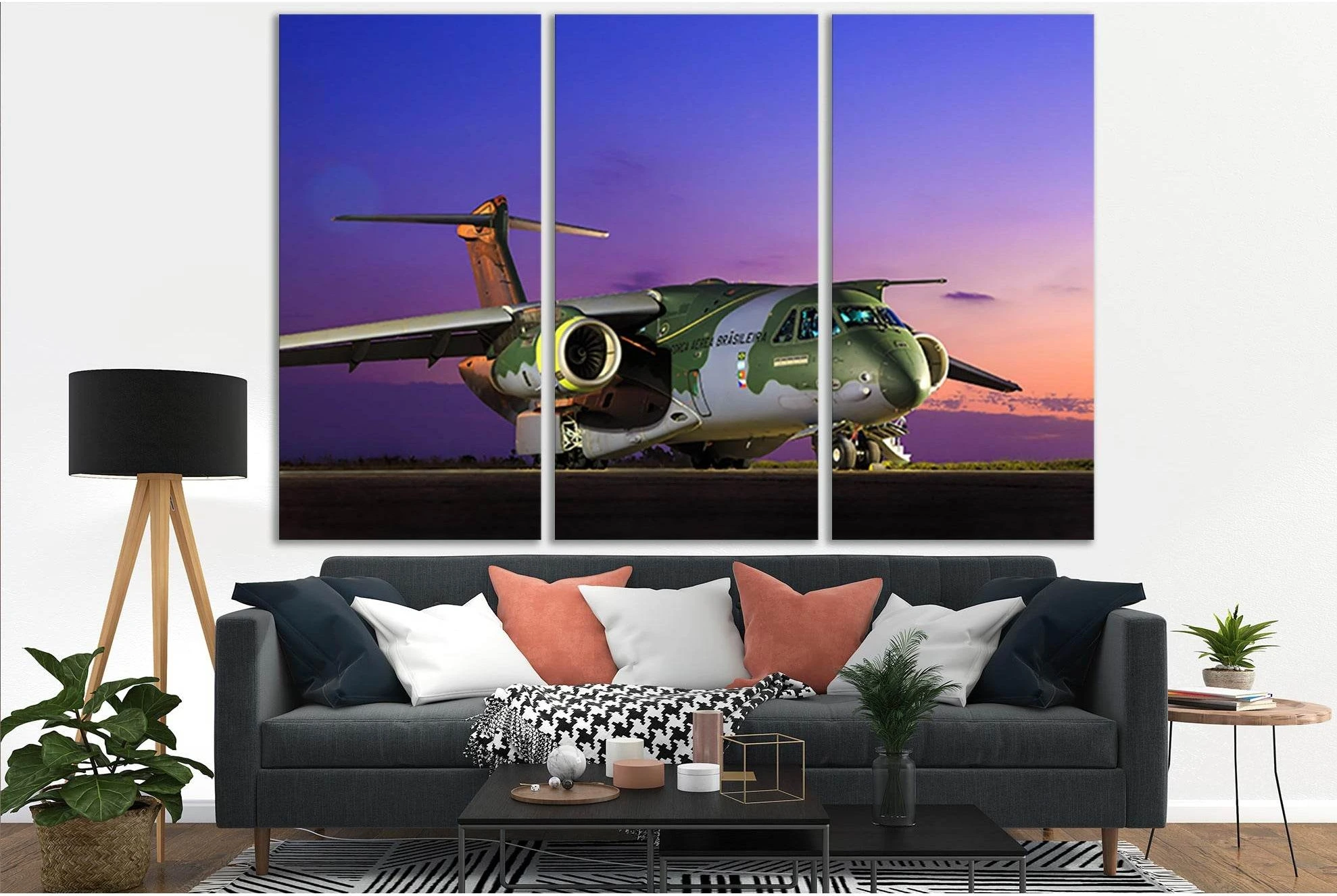 Transport Aircraft Embraer Kc 390 №SL1441 Ready to Hang Canvas Print - Zellart Canvas Prints 0new, ALL_Products, Engine