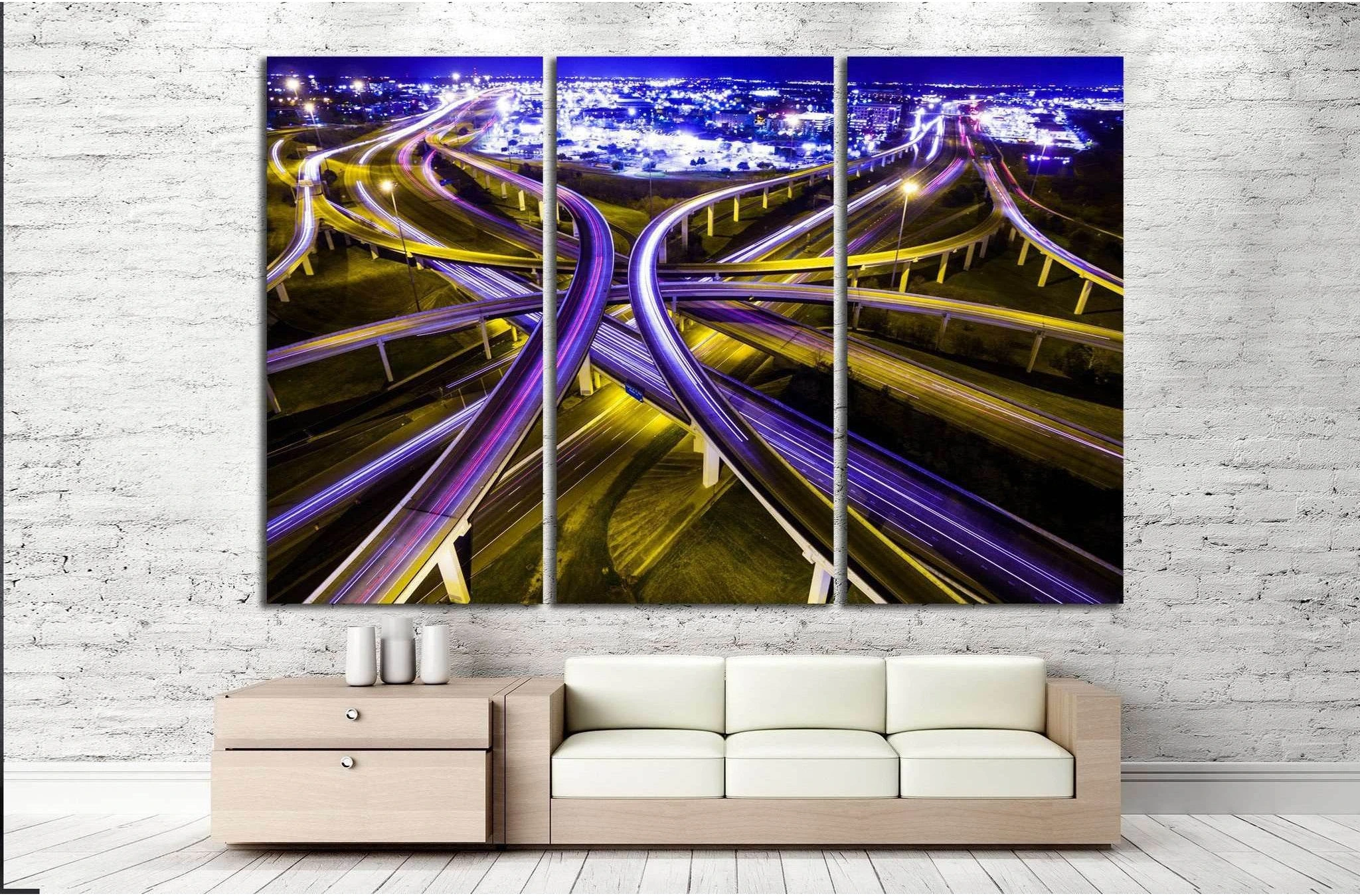 transportation highway №1063 Ready to Hang Canvas Print - Zellart Canvas Prints ALL_Products, s-1063