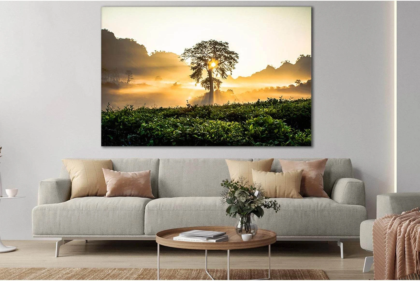 Tree In The Rays Of Sunset №SL502 Ready to Hang Canvas Print - Zellart Canvas Prints 0new, ALL_Products, Trees Wall Art