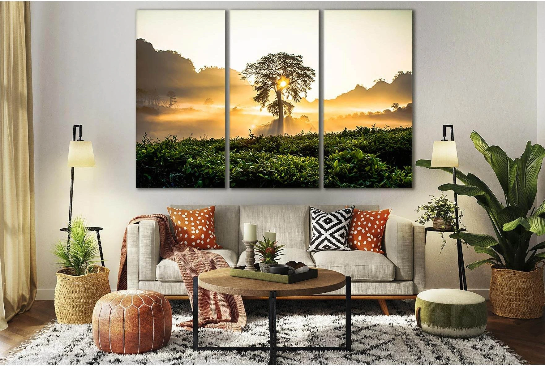 Tree In The Rays Of Sunset №SL502 Ready to Hang Canvas Print - Zellart Canvas Prints 0new, ALL_Products, Trees Wall Art