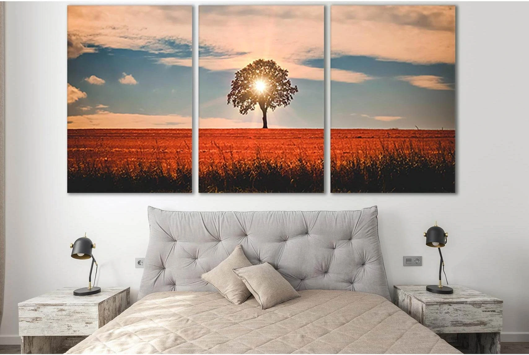 Tree In The Sunbeams №SL821 Ready to Hang Canvas Print - Zellart Canvas Prints 0new, ALL_Products, Trees Wall Art