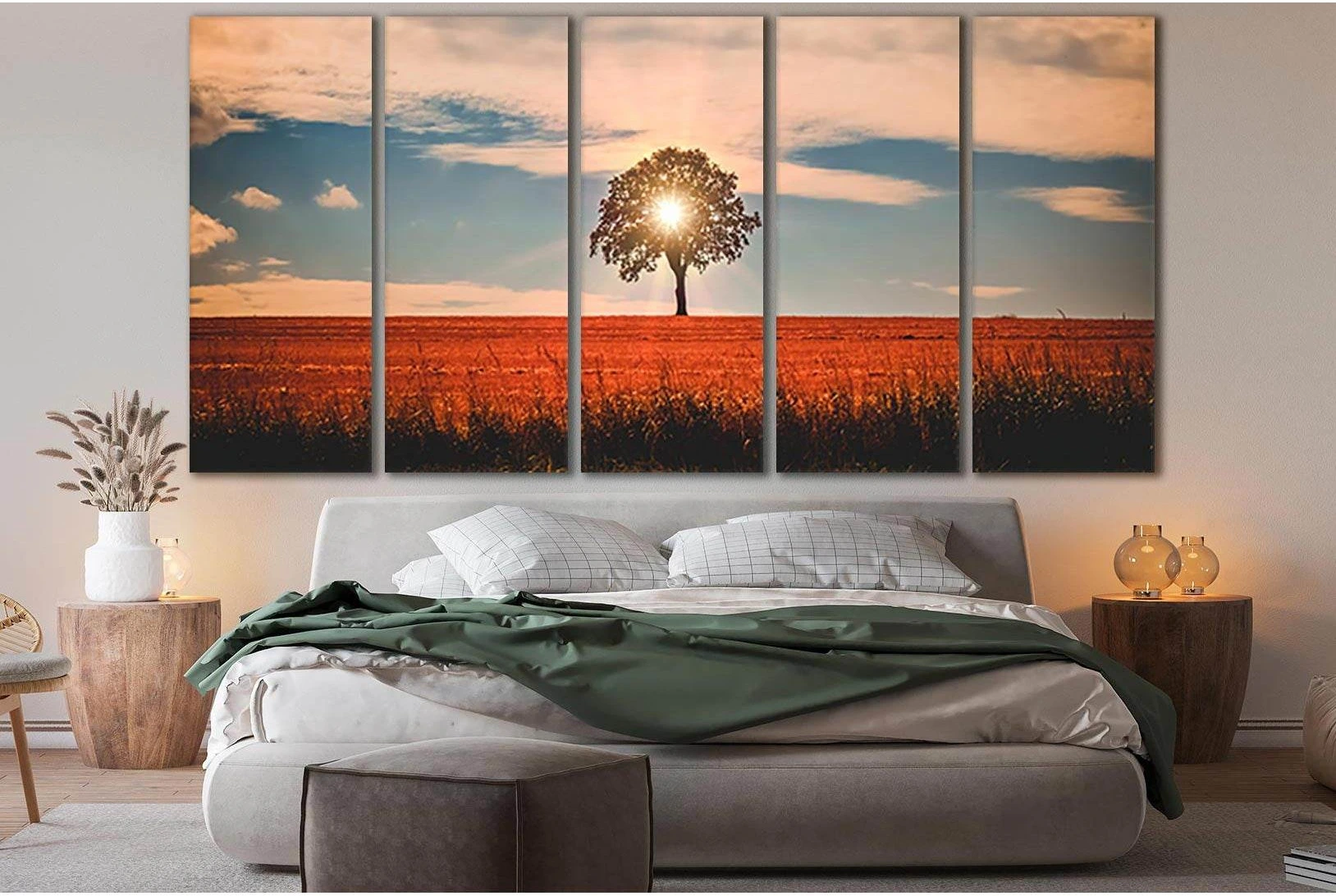 Tree In The Sunbeams №SL821 Ready to Hang Canvas Print - Zellart Canvas Prints 0new, ALL_Products, Trees Wall Art