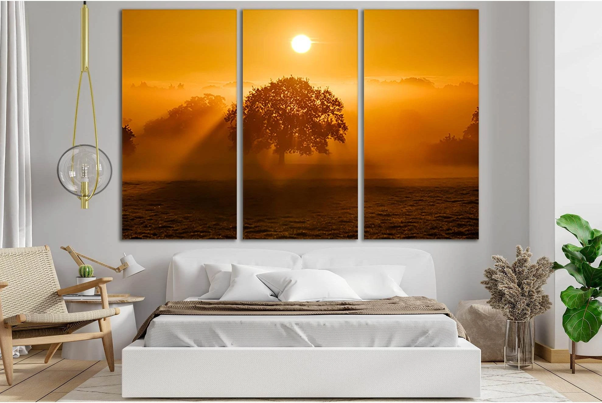 Tree Sky And Cloud At Sunrise №SL524 Ready to Hang Canvas Print - Zellart Canvas Prints 0new, ALL_Products, Trees Wall Art