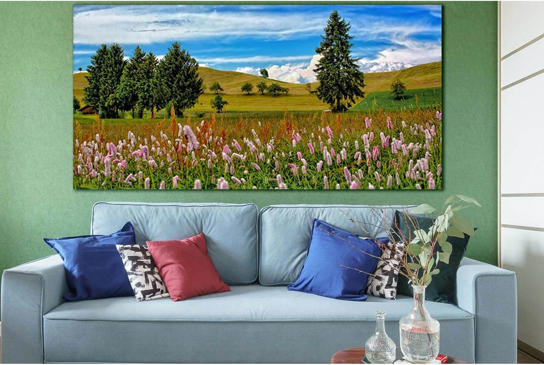 Trees And Flowers Spring Moment №SL1079 Ready to Hang Canvas Print - Zellart Canvas Prints 0new, ALL_Products, Trees Wall Art