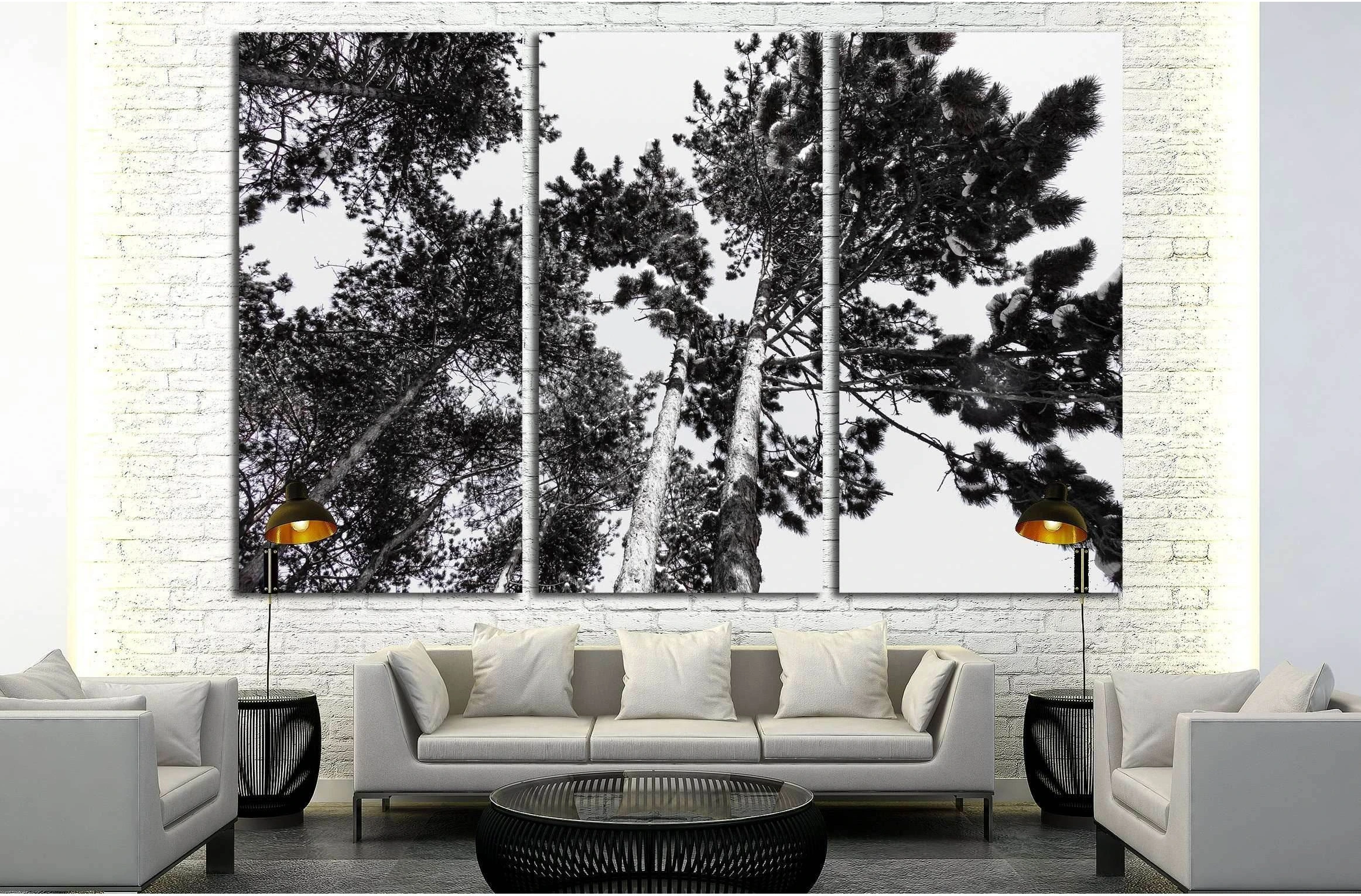Treetop covered with snow №2837 Ready to Hang Canvas Print - Zellart Canvas Prints ALL_Products, s-2837