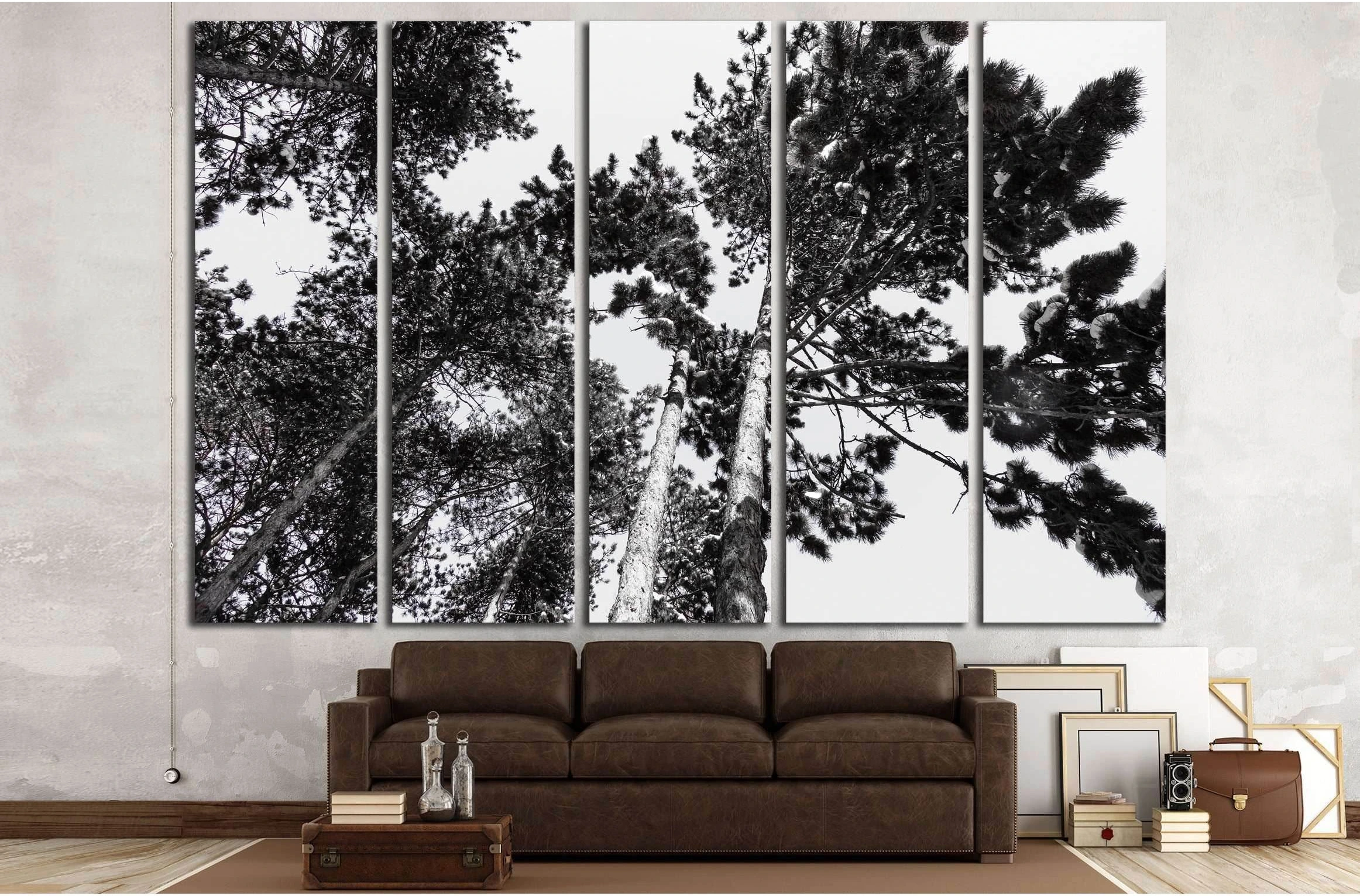 Treetop covered with snow №2837 Ready to Hang Canvas Print - Zellart Canvas Prints ALL_Products, s-2837