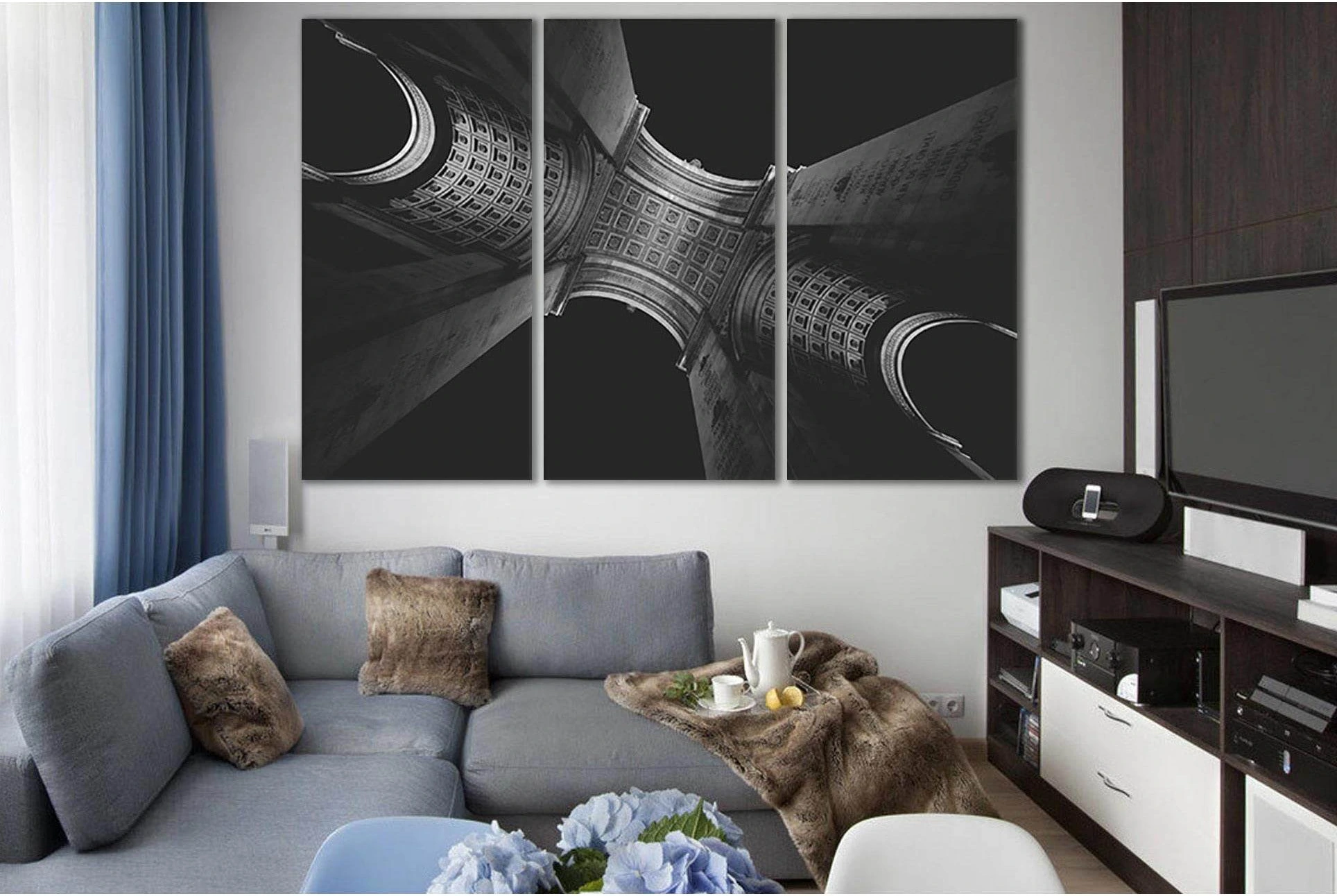 Triumphal Arch Black And White №SL847 Ready to Hang Canvas Print - Zellart Canvas Prints 0new, ALL_Products, Black & White Wall Art