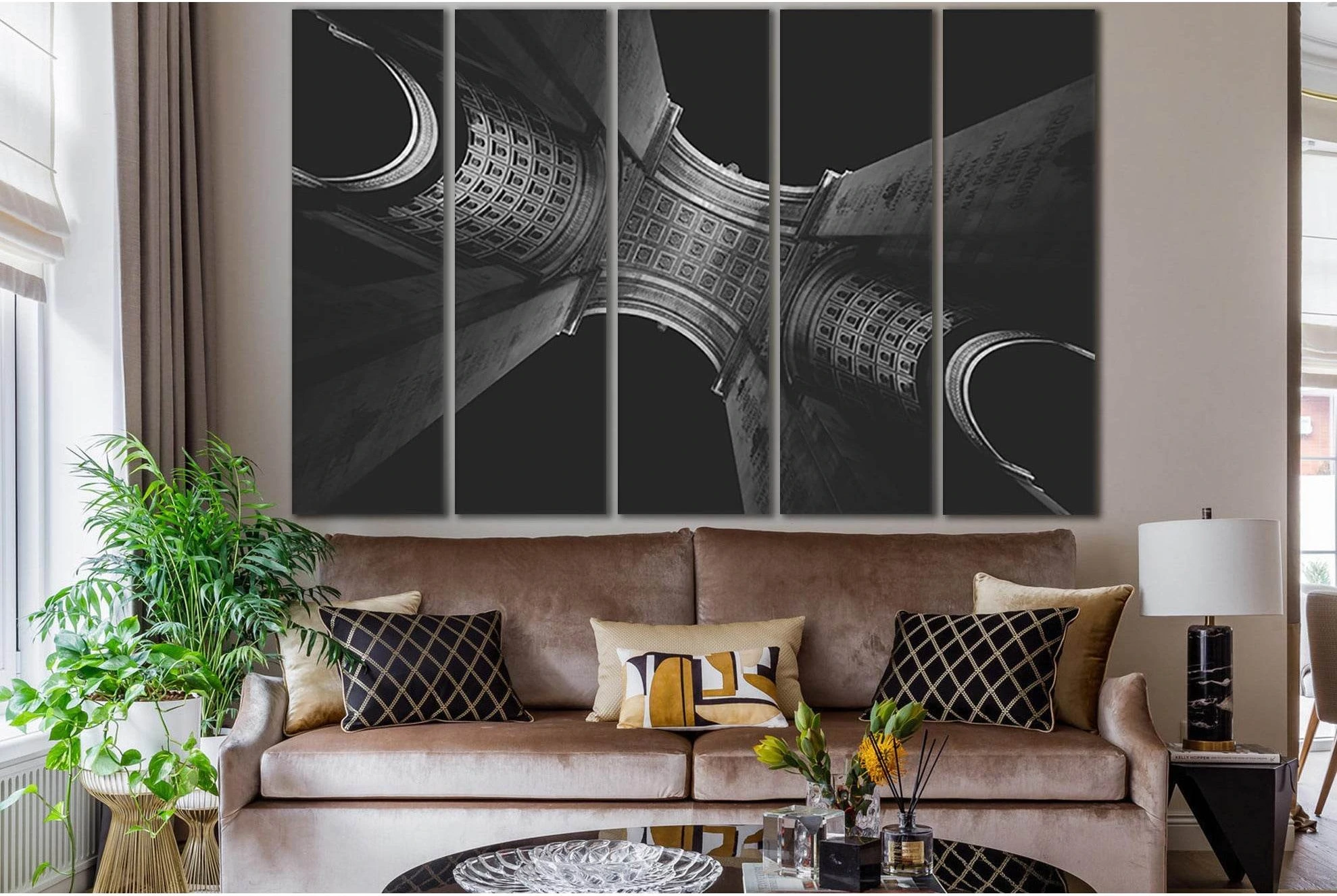 Triumphal Arch Black And White №SL847 Ready to Hang Canvas Print - Zellart Canvas Prints 0new, ALL_Products, Black & White Wall Art