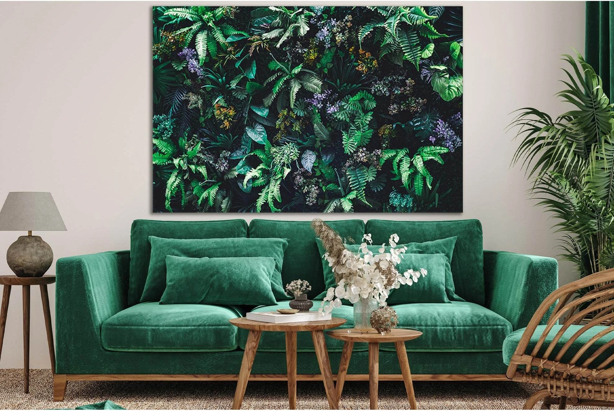 Tropical Green Leaves №SL679 Ready to Hang Canvas Print - Zellart Canvas Prints 0new, ALL_Products, Floral & Botanical Wall Art