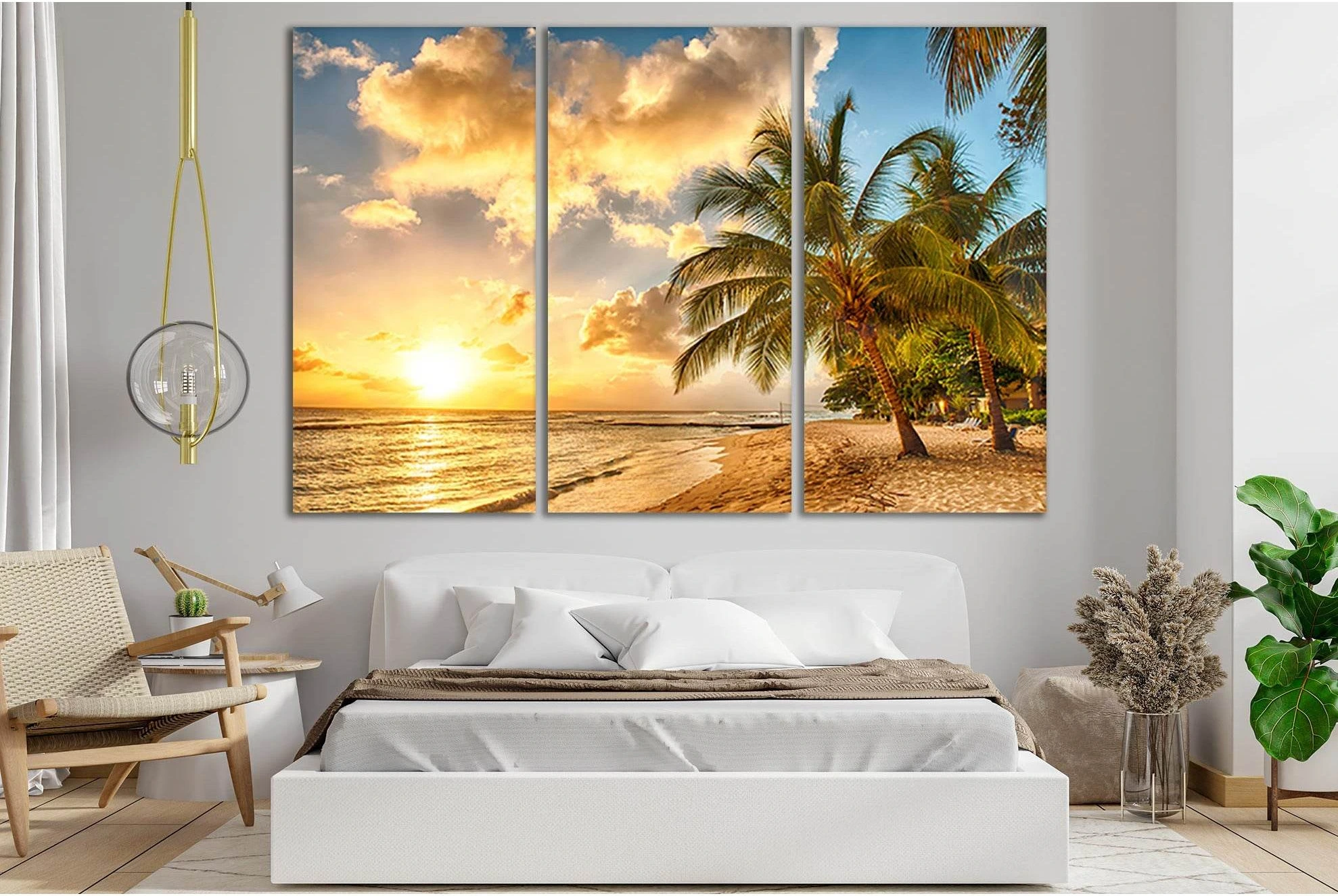 Tropics Coast Sunset №SL231 Ready to Hang Canvas Print - Zellart Canvas Prints 0new, ALL_Products, SUNRISE & SUNSET WALL ART