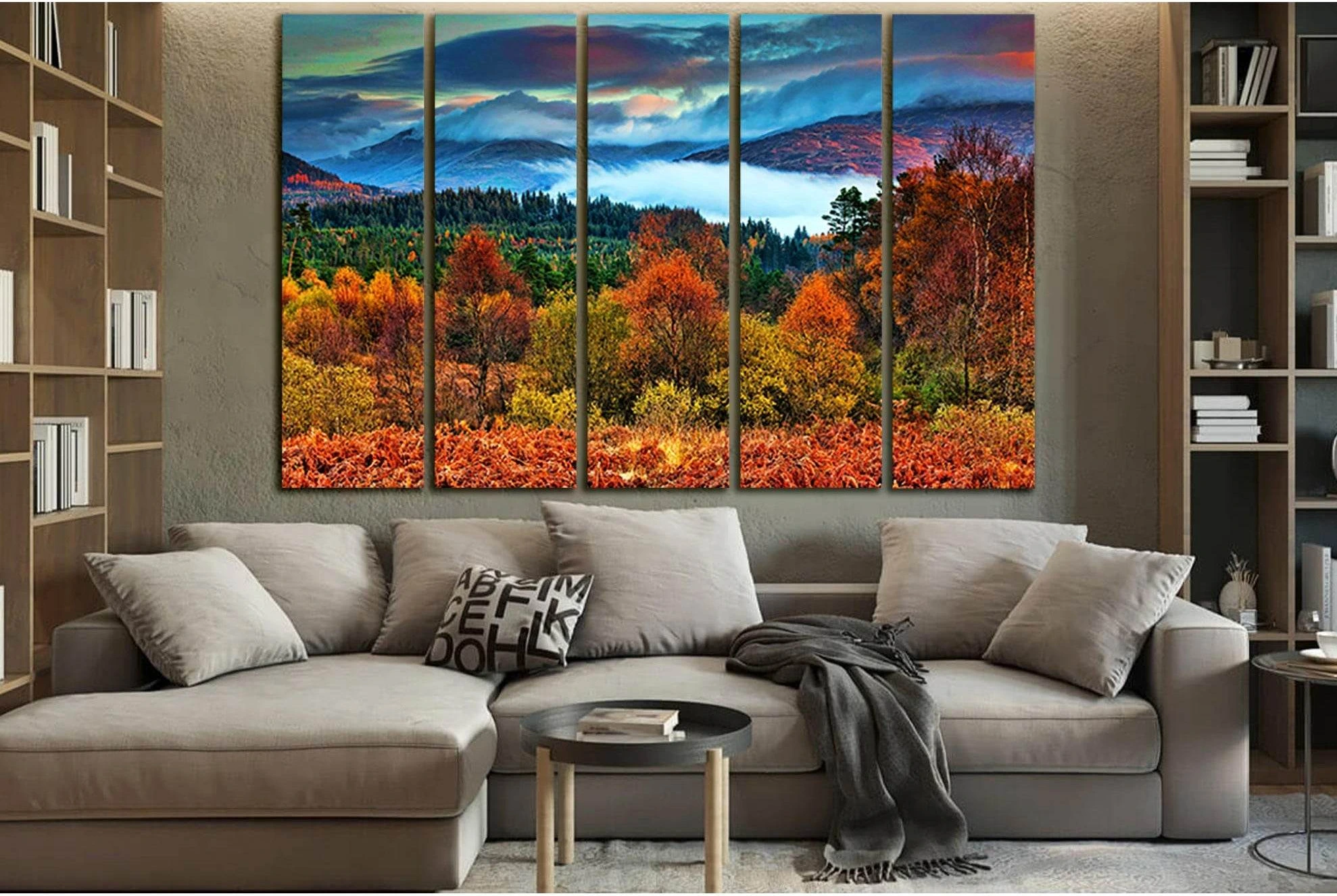 Trossachs National Park Autumn №SL1482 Ready to Hang Canvas Print - Zellart Canvas Prints 0new, ALL_Products, AUTUMN WALL ART