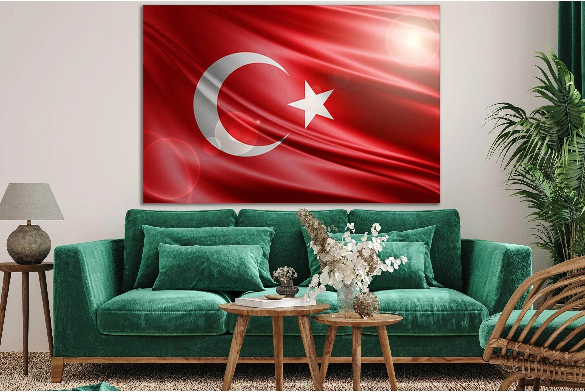 Turkey Flag Of Silk №SL1207 Ready to Hang Canvas Print - Zellart Canvas Prints 0new, ALL_Products, Flags