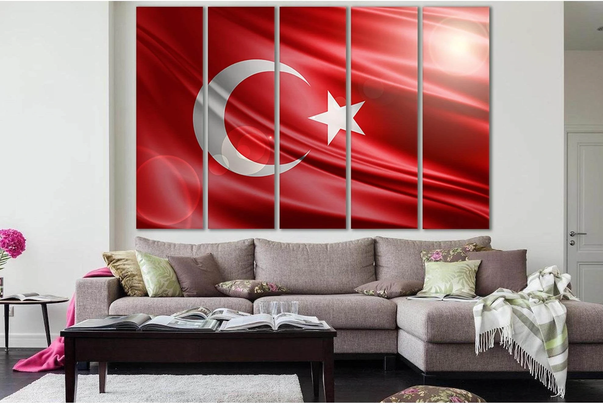 Turkey Flag Of Silk №SL1207 Ready to Hang Canvas Print - Zellart Canvas Prints 0new, ALL_Products, Flags