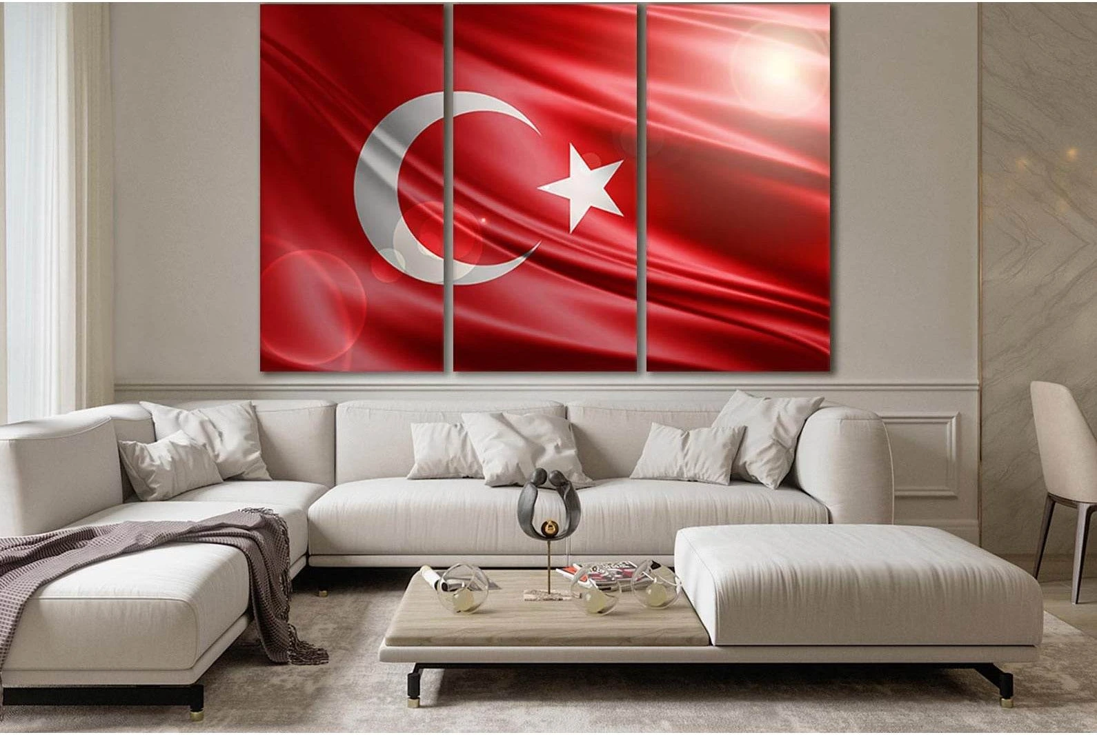 Turkey Flag Of Silk №SL1207 Ready to Hang Canvas Print - Zellart Canvas Prints 0new, ALL_Products, Flags
