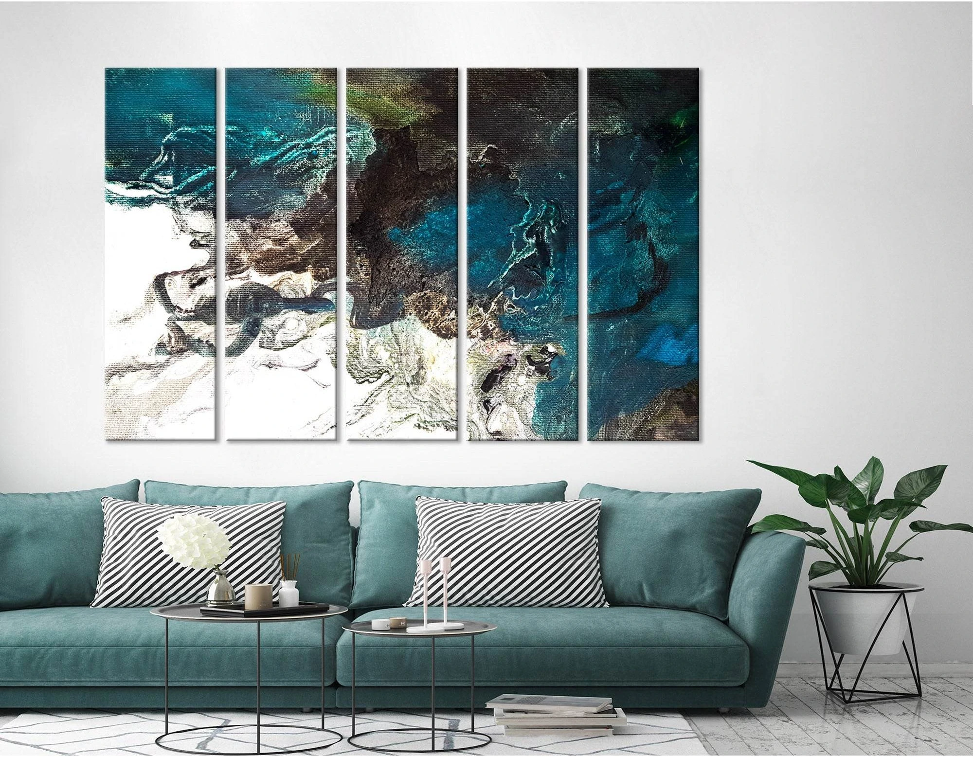 Turtle On The Sea Coast Abstract №04267 Ready to Hang Canvas Print - Zellart Canvas Prints ALL_Products