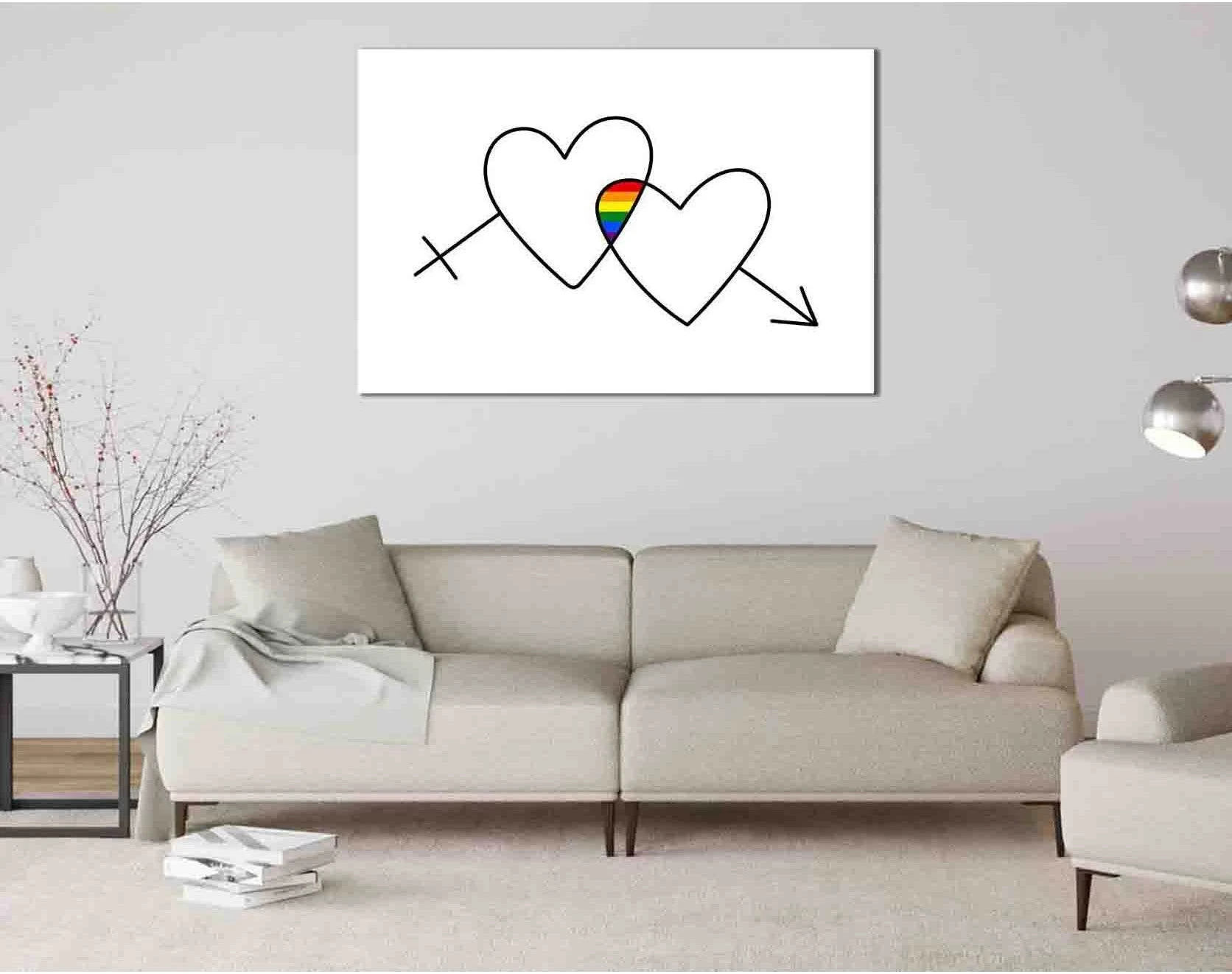 Two hearts №2113 Ready to Hang Canvas Print - Zellart Canvas Prints 2113, ALL_Products