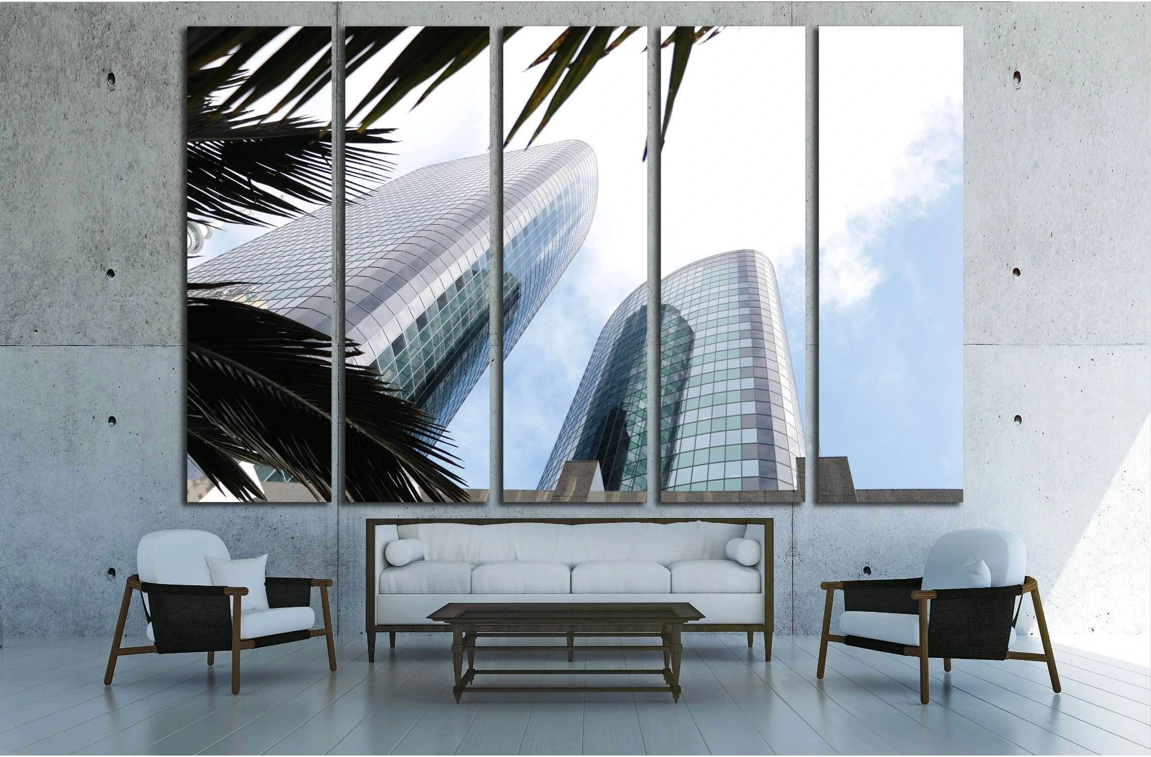 Two highrises №2386 Ready to Hang Canvas Print - Zellart Canvas Prints ALL_Products, s-2386