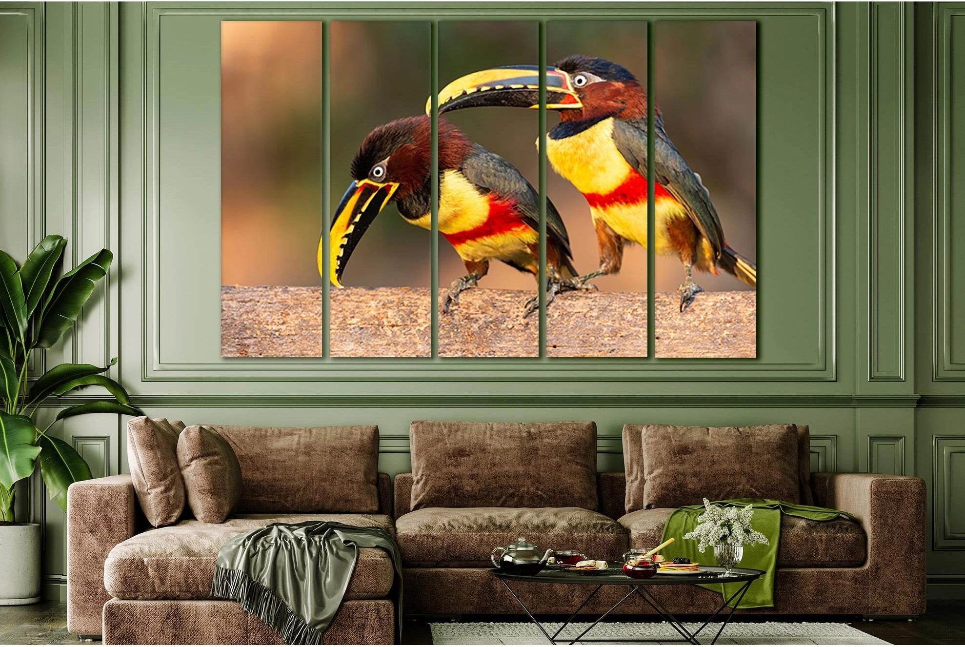 Two Pretty Toucans №SL1044 Ready to Hang Canvas Print - Zellart Canvas Prints 0new, ALL_Products, Animals & Wildlife