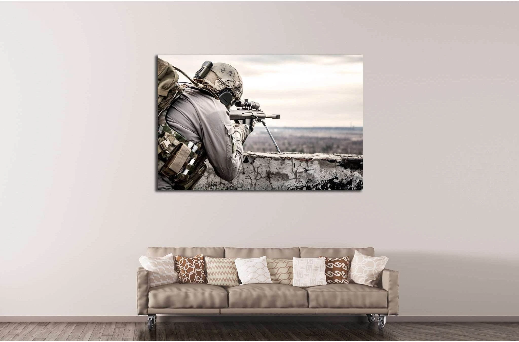U.S. Army sniper №551 Ready to Hang Canvas Print - Zellart Canvas Prints ALL_Products, s-551