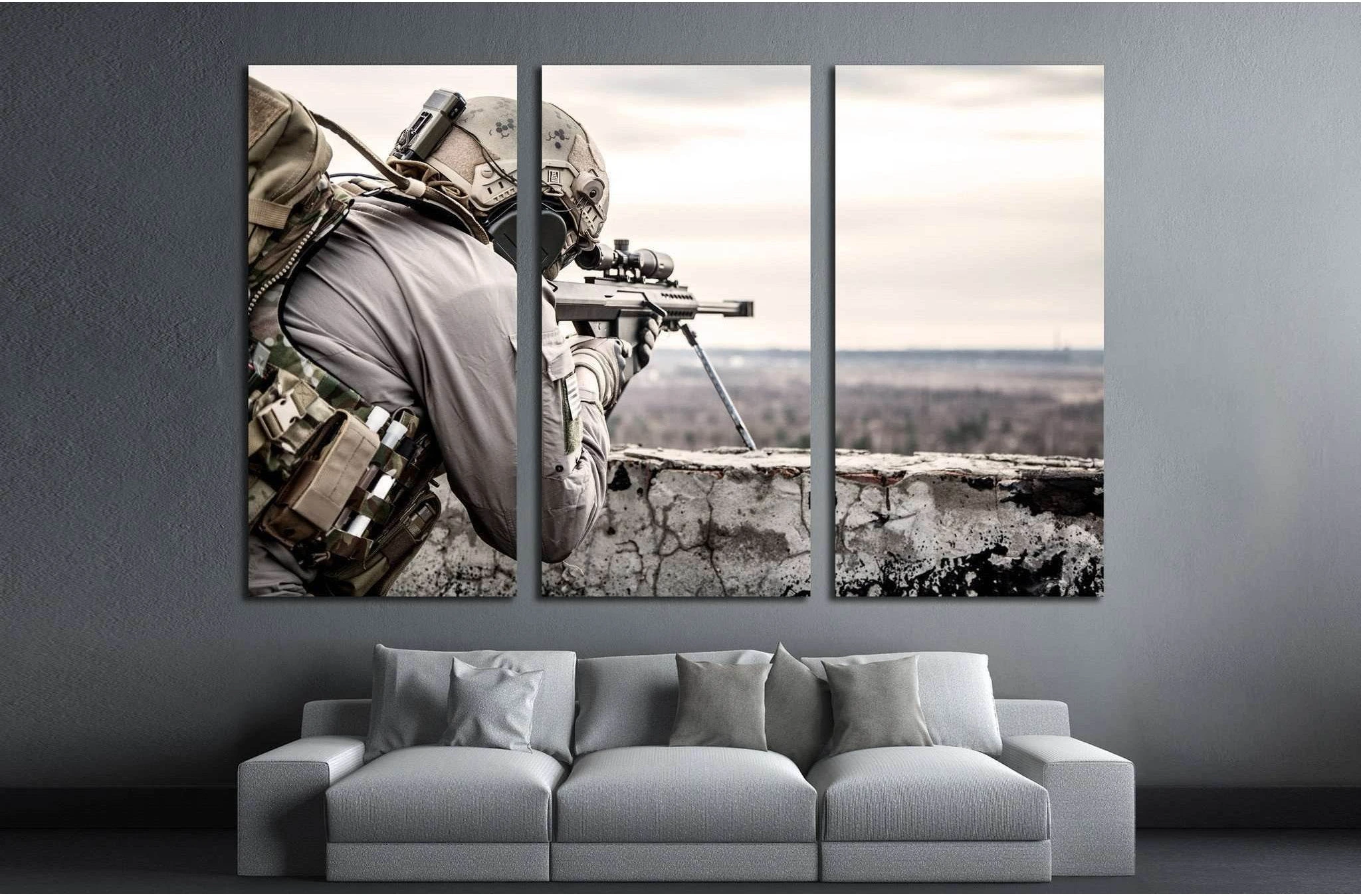 U.S. Army sniper №551 Ready to Hang Canvas Print - Zellart Canvas Prints ALL_Products, s-551